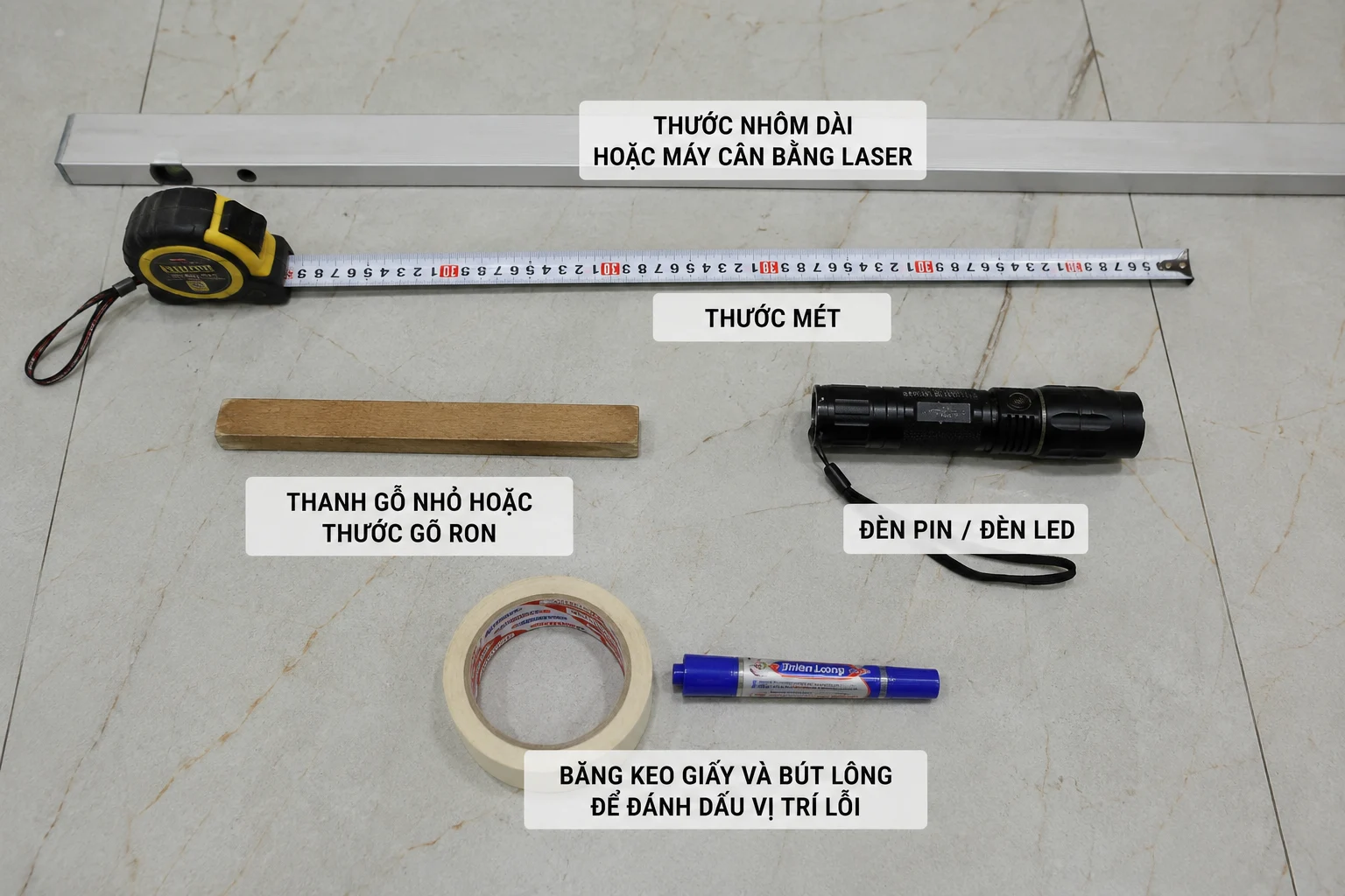 Dụng cụ cần chuẩn bị trước khi nghiệm thu