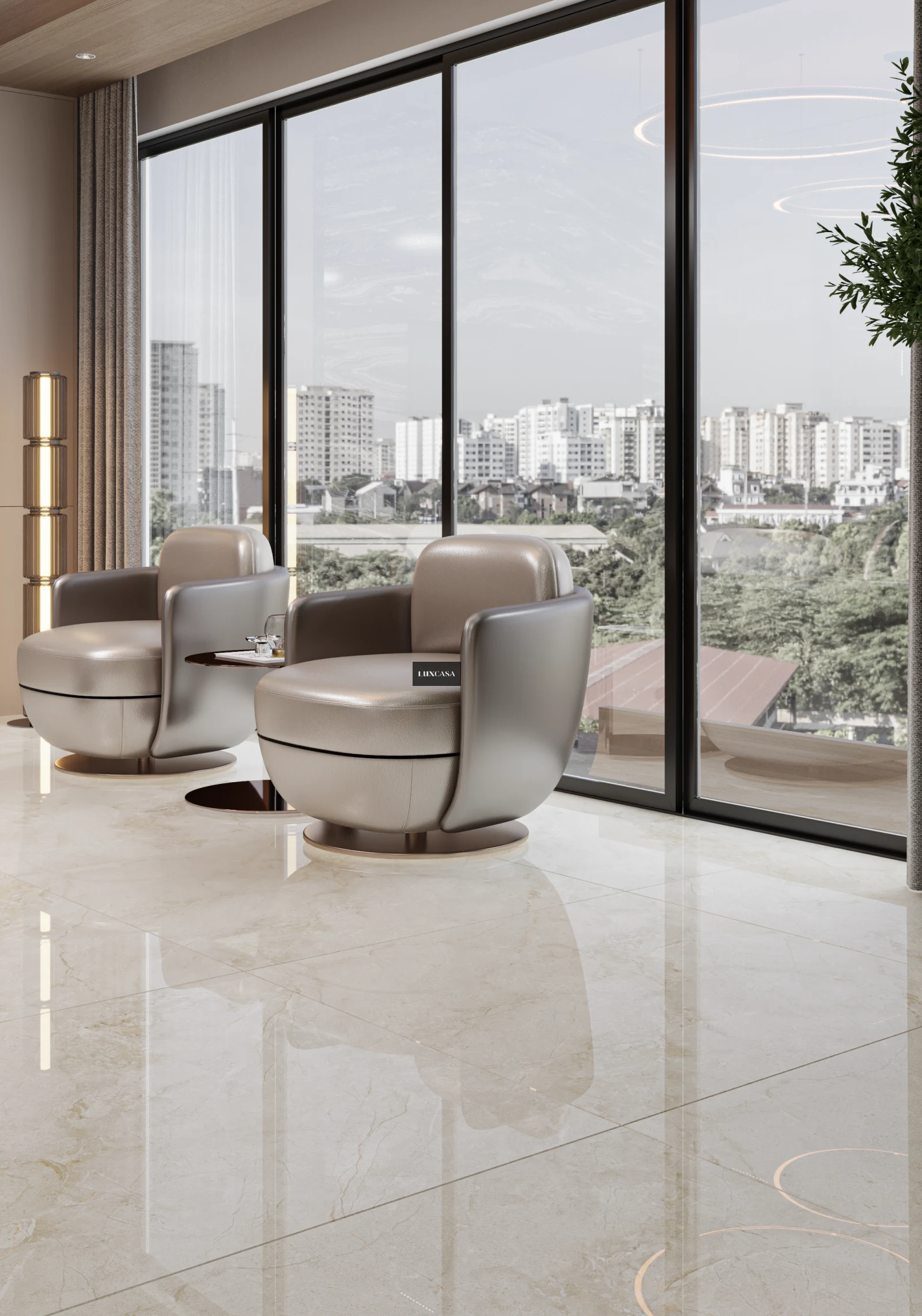 Gạch 1200X1200 màu kem vân đá 120LU031