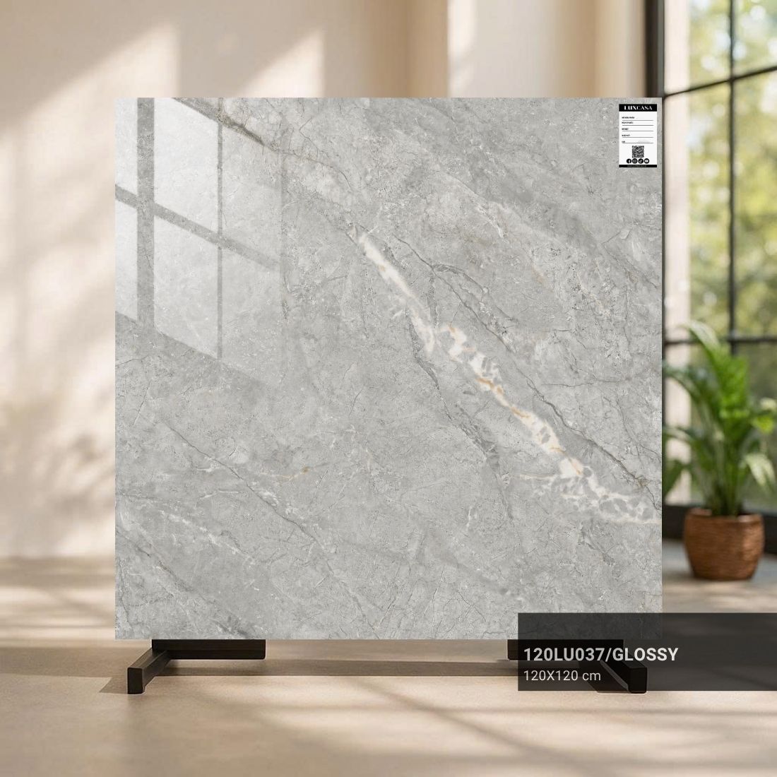 Gạch 1200X1200 xám vân đá 120LU037