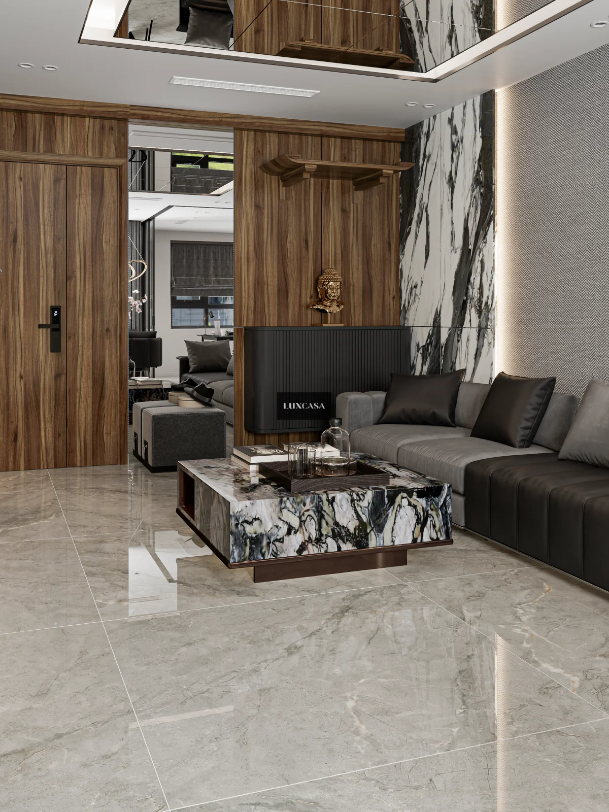 Gạch 1200x1200 xám vân đá 120LU037