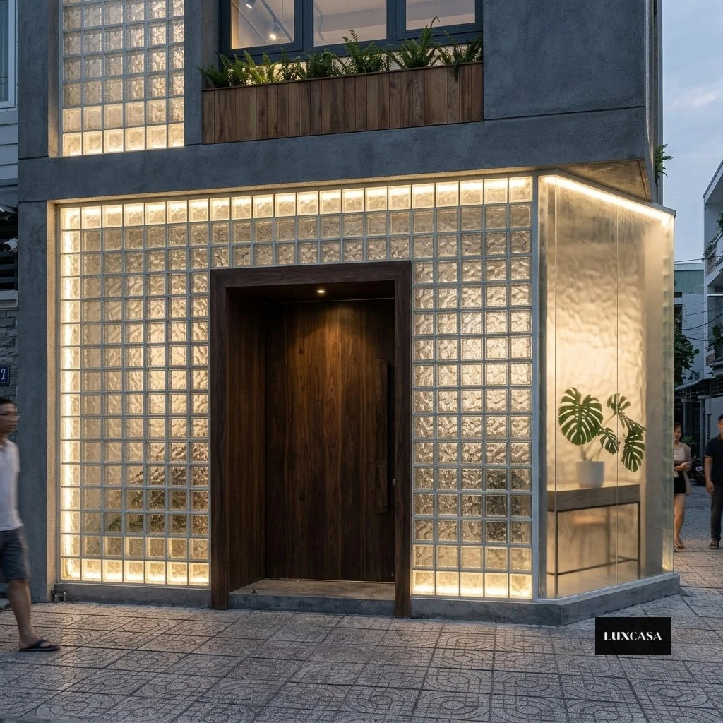 Gạch kính rỗng trang trí mặt tiền