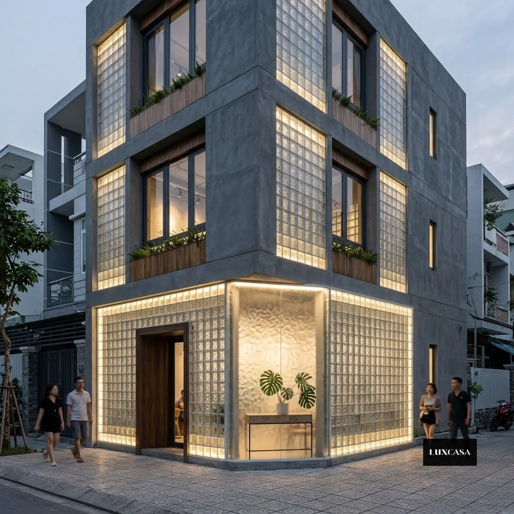 Gạch kính rỗng trang trí mặt tiền