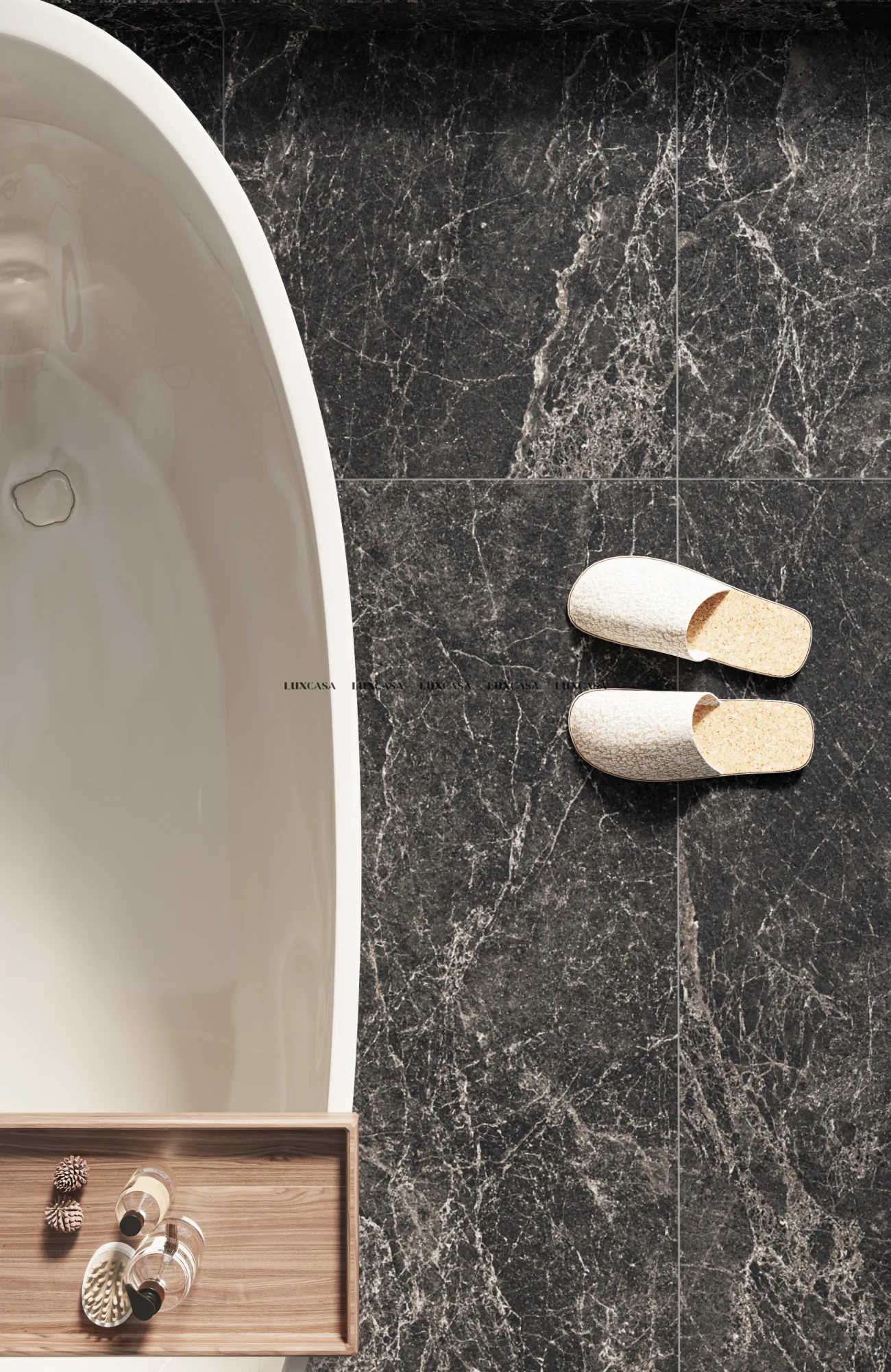 Gạch nhà tắm màu đen 60x120 612LUPT4