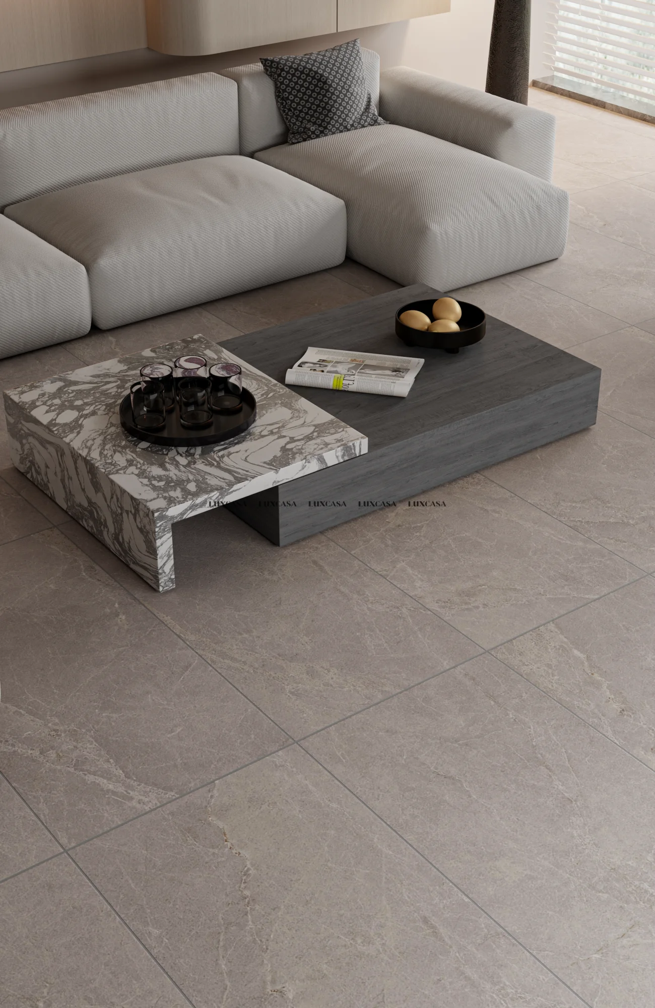 Gạch phòng khách vân đá stone 60x120 612LUPT1