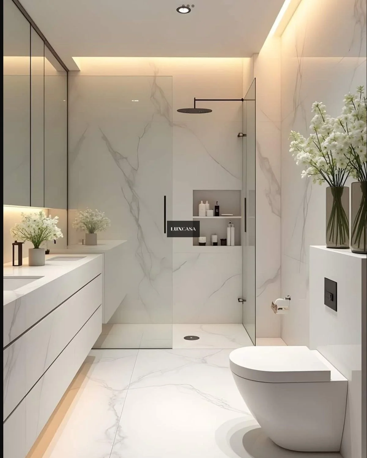 Gạch trắng vân mây lát nhà vệ sinh