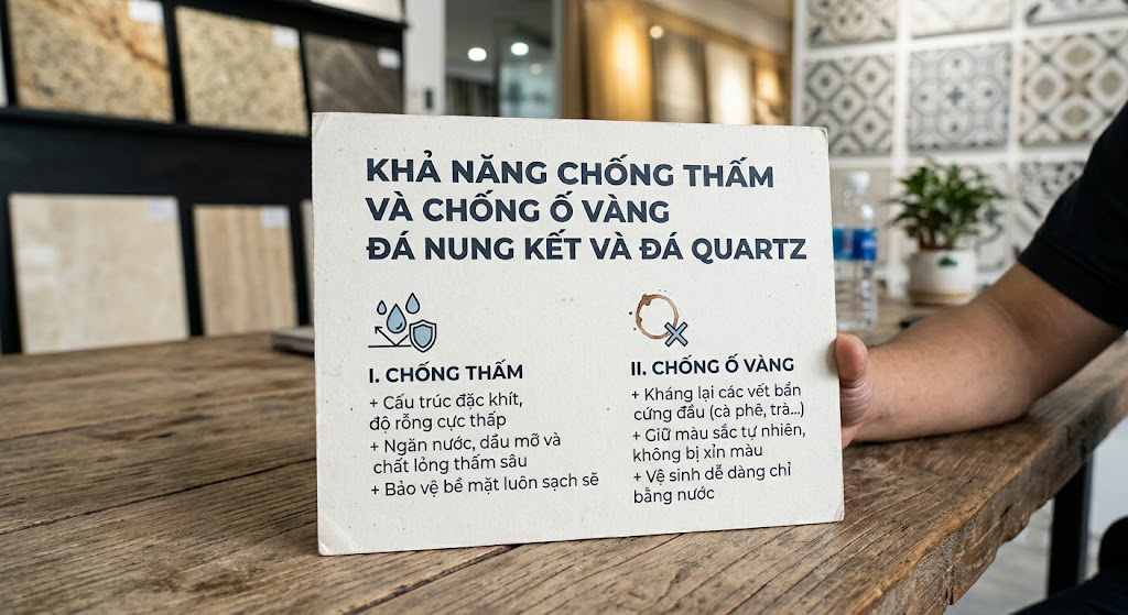 Khả năng chống thấm và chống ố vàng