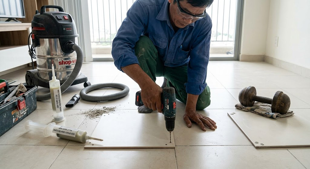Khắc phục gạch bị rộp bong tróc trường hợp 2