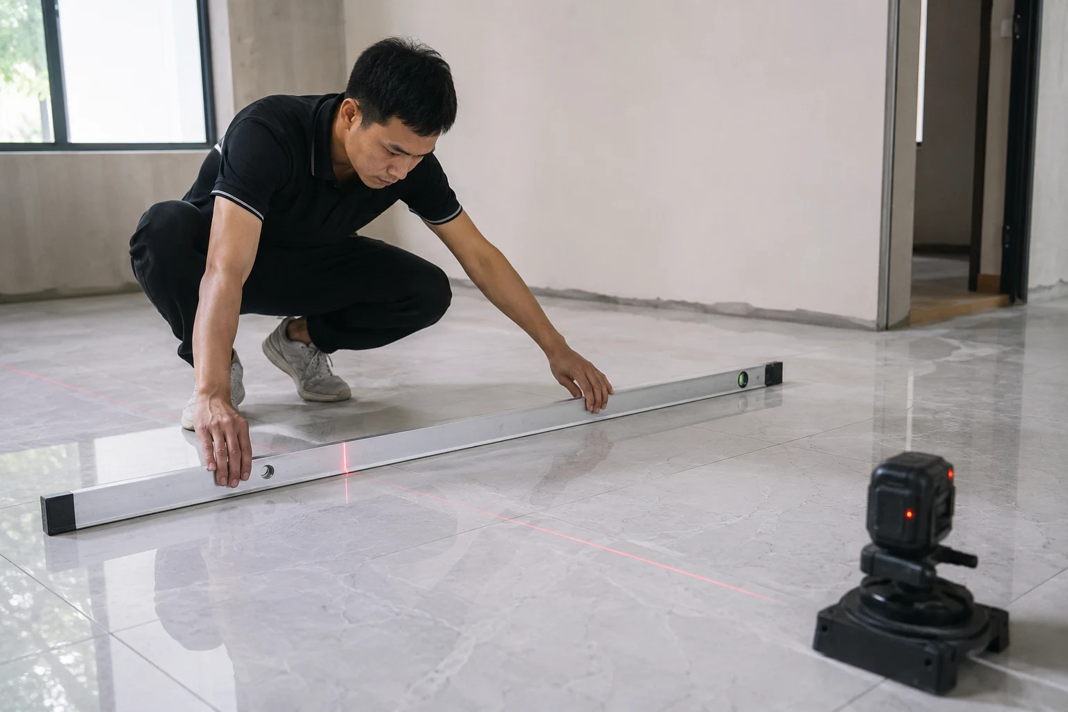 Kiểm tra cao độ và độ phẳng của bề mặt