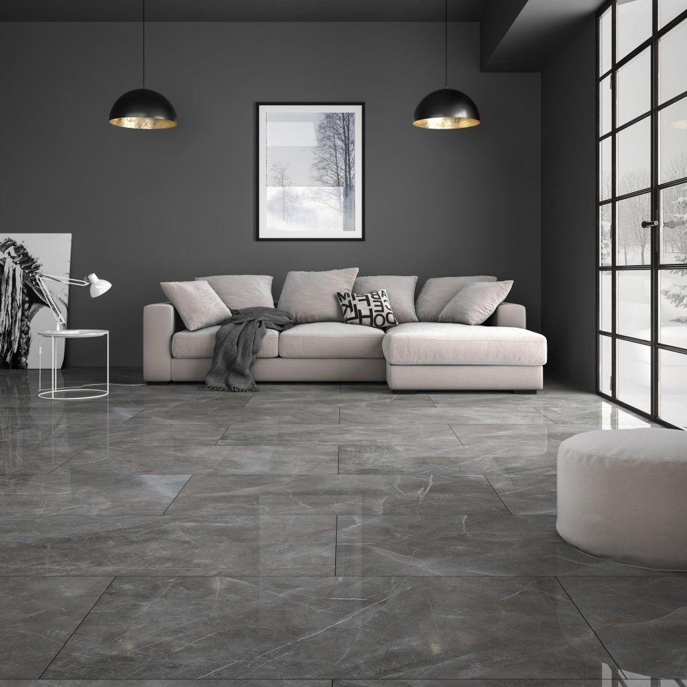 Phối gạch màu xám Tone-sur-Tone với sơn tường