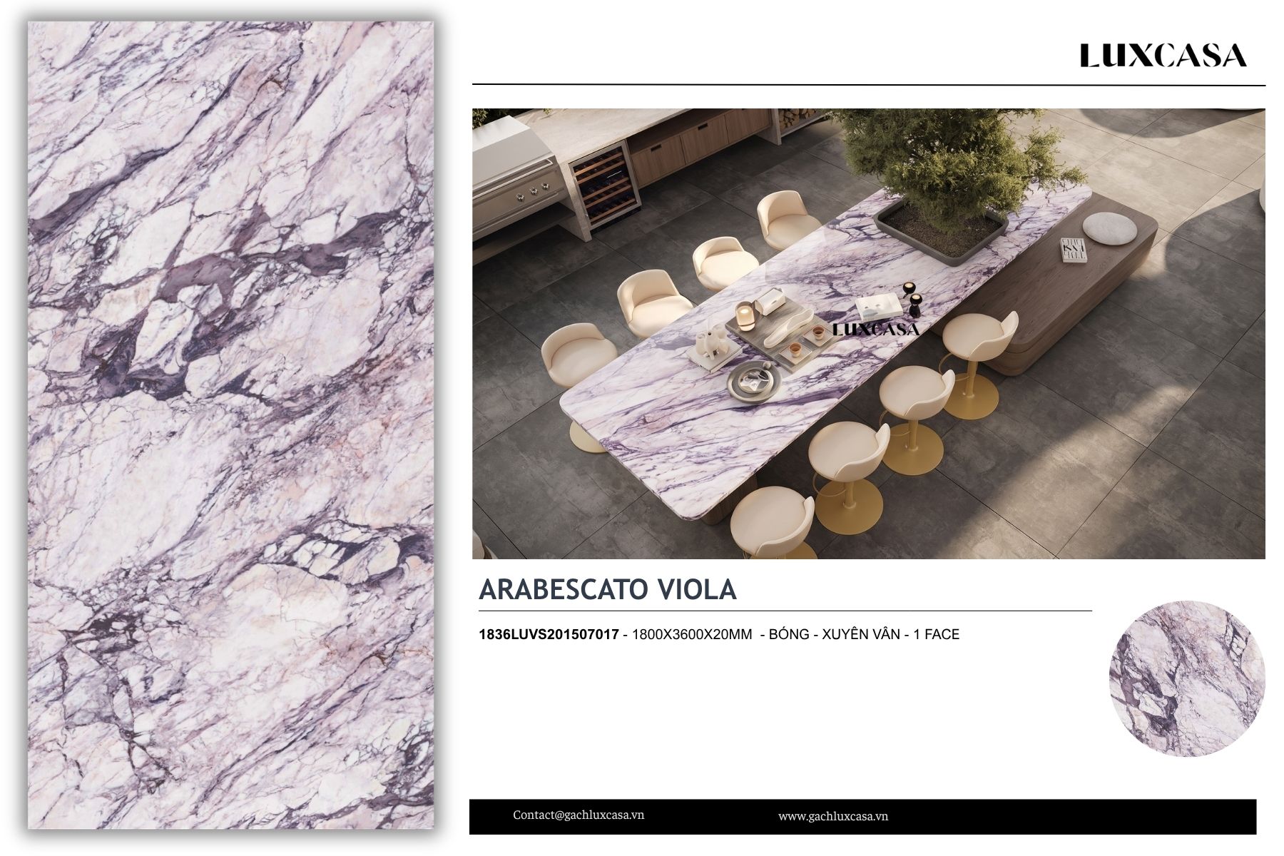 Đá nung kết ARABESCATO VIOLA