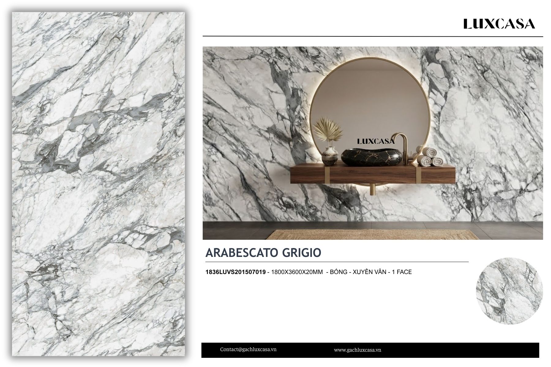 Đá nung kết Arabescato Grigio