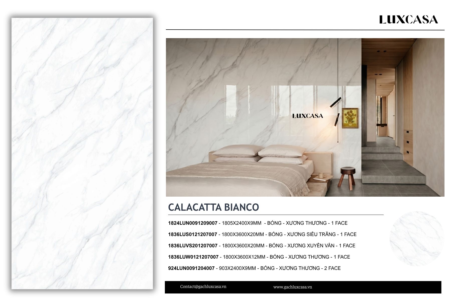 Đá nung kết Calacatta Bianco 