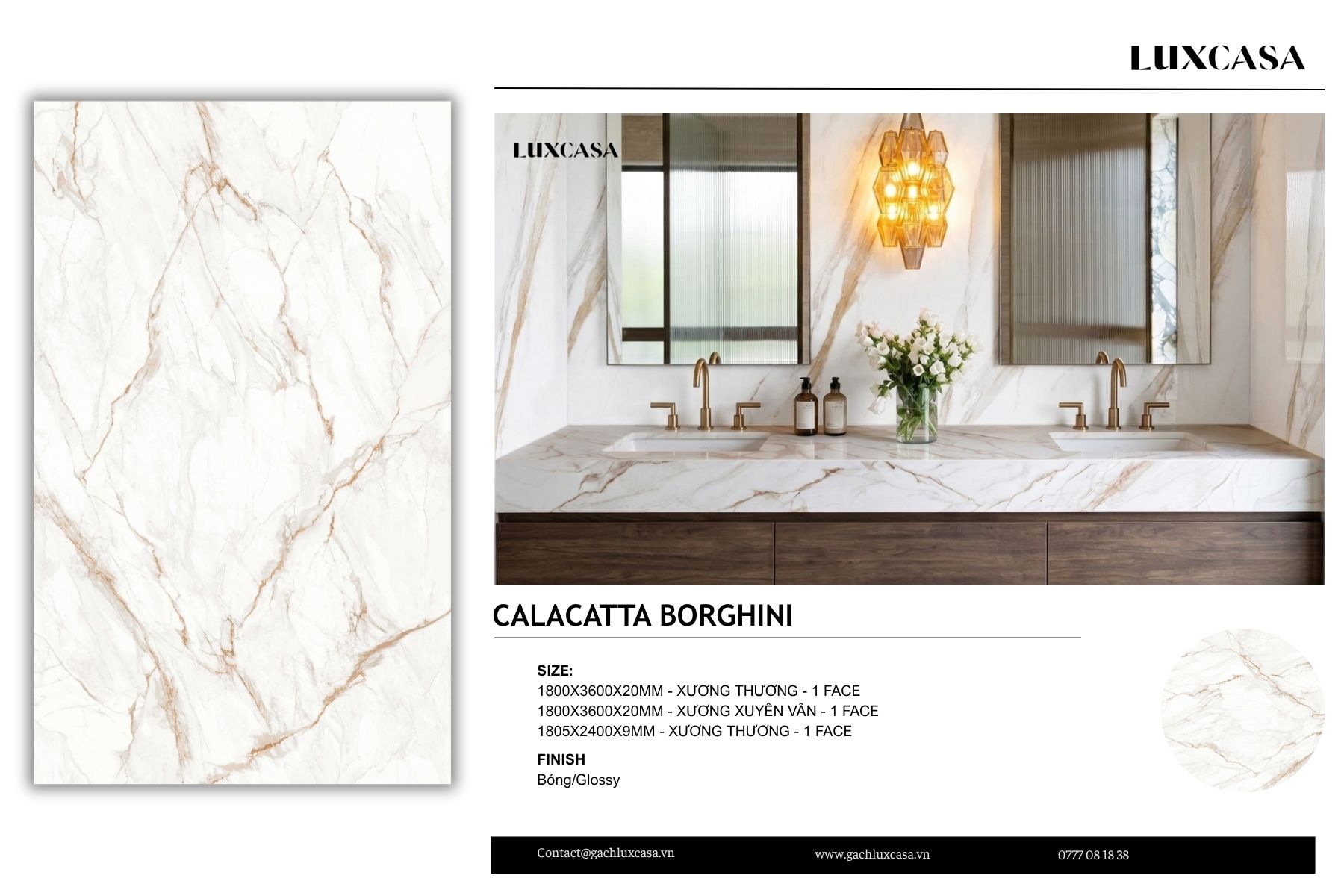 Đá nung kết Calacatta Borghini