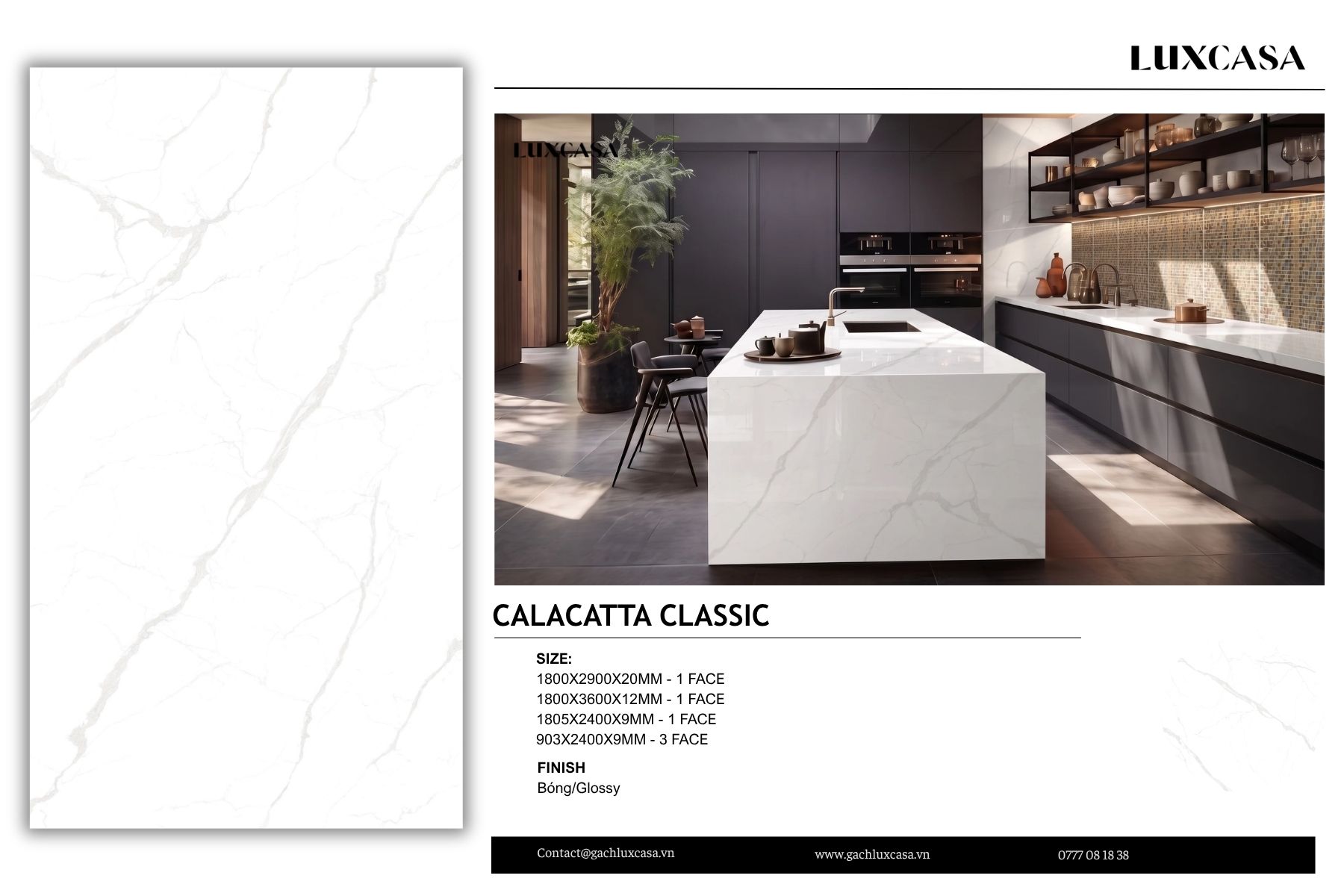 Đá nung kết Calacatta Classic