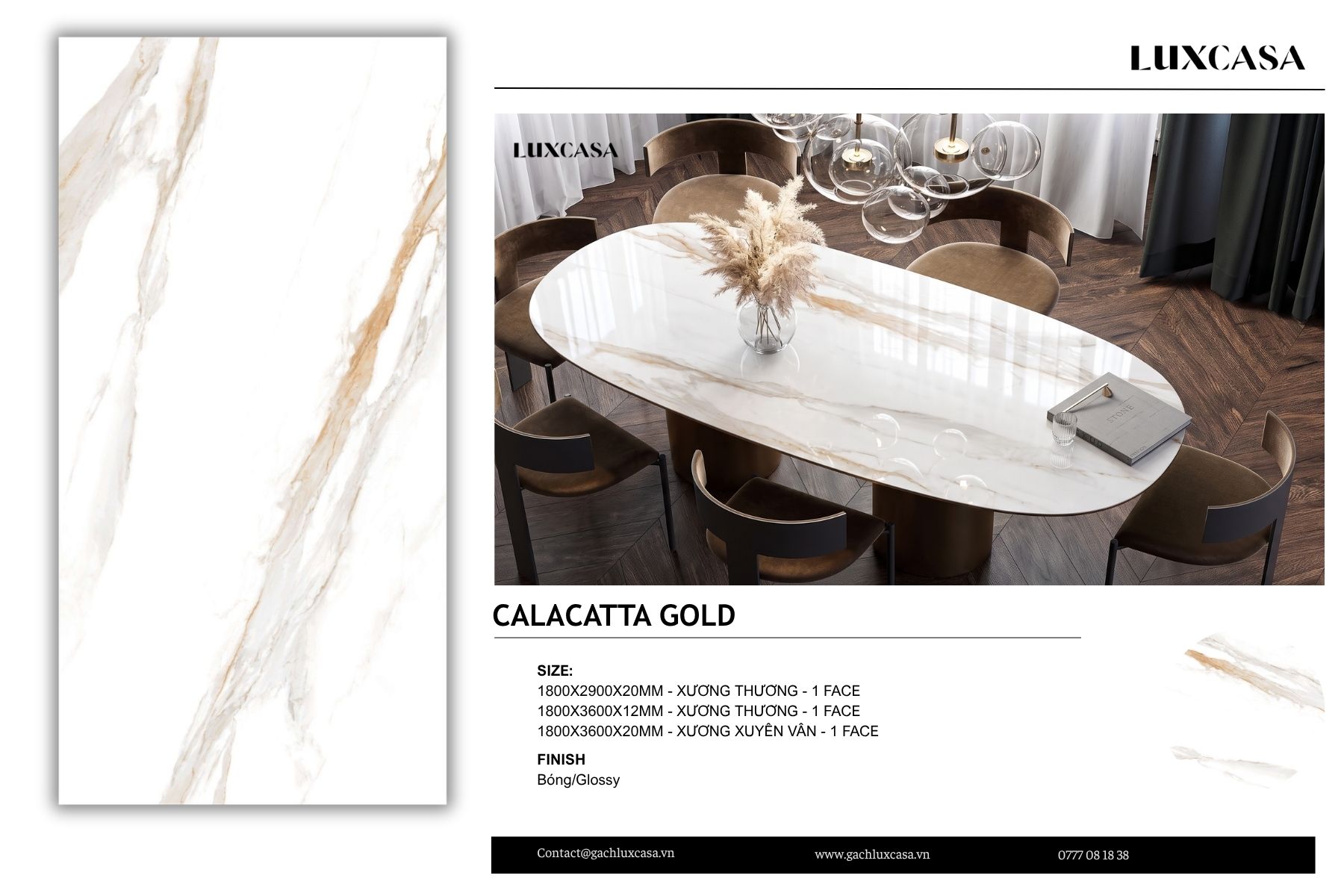 Đá nung kết Calacatta Gold