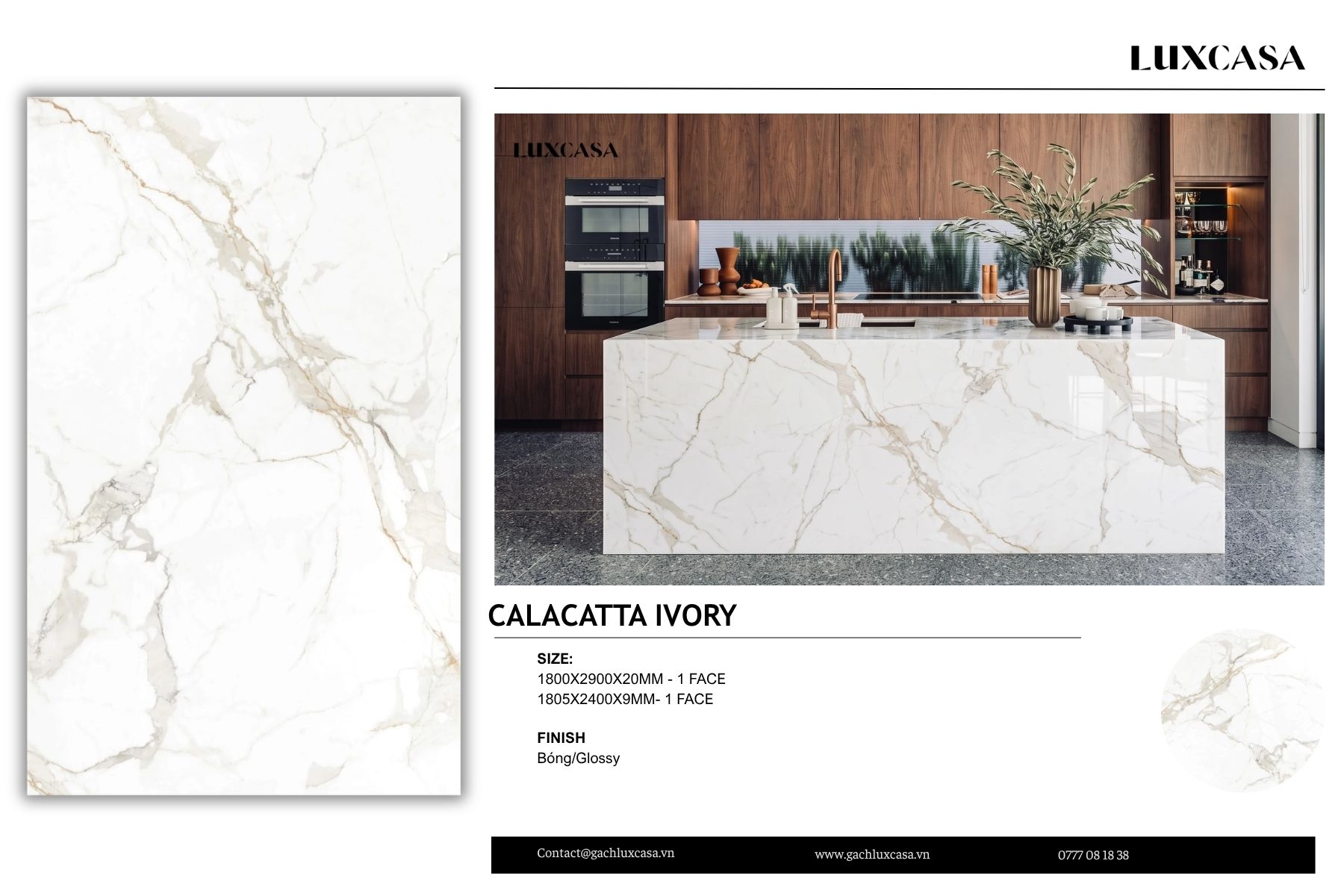 Đá nung kết Calacatta Ivory