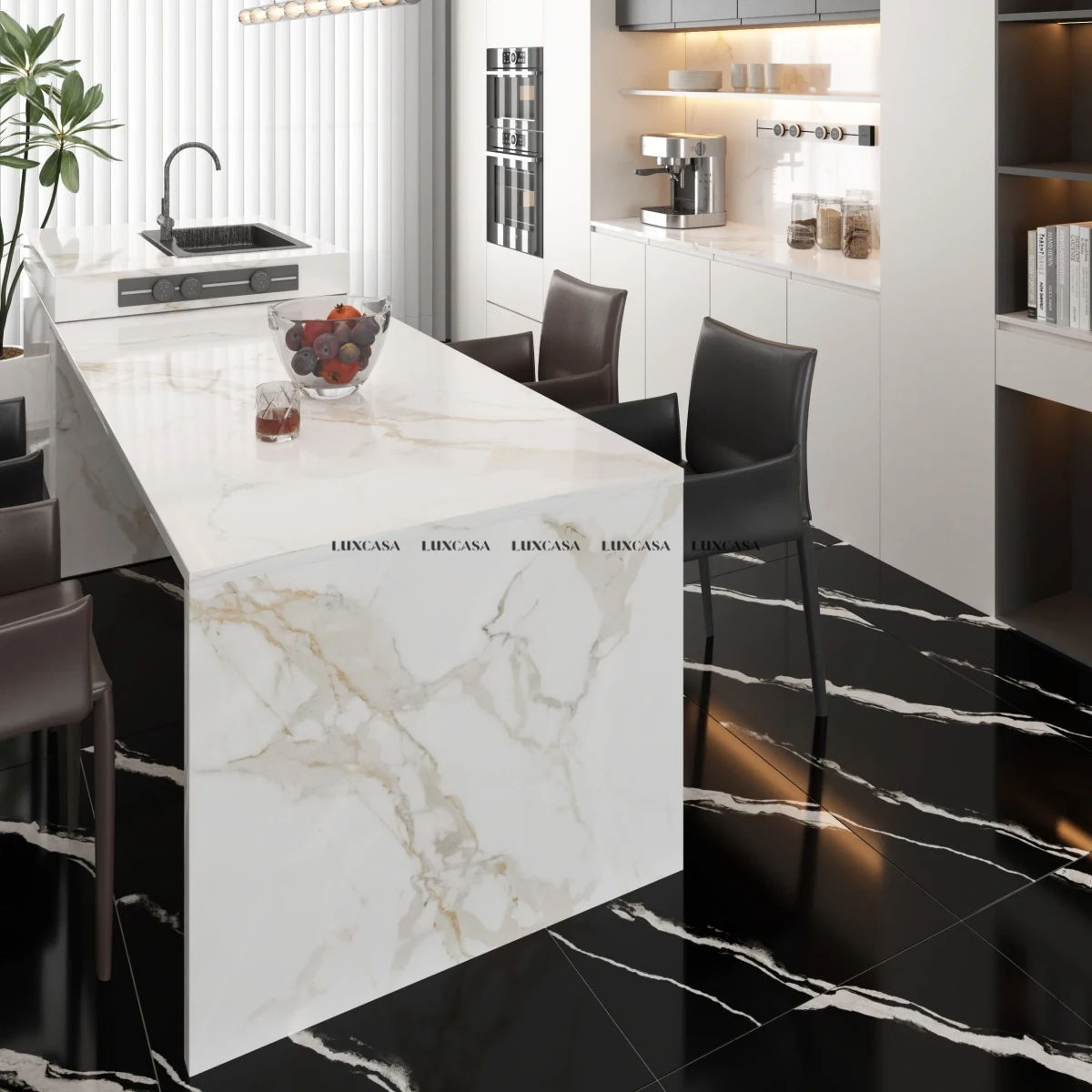 Đá nung kết Calacatta Ivory làm bàn bếp