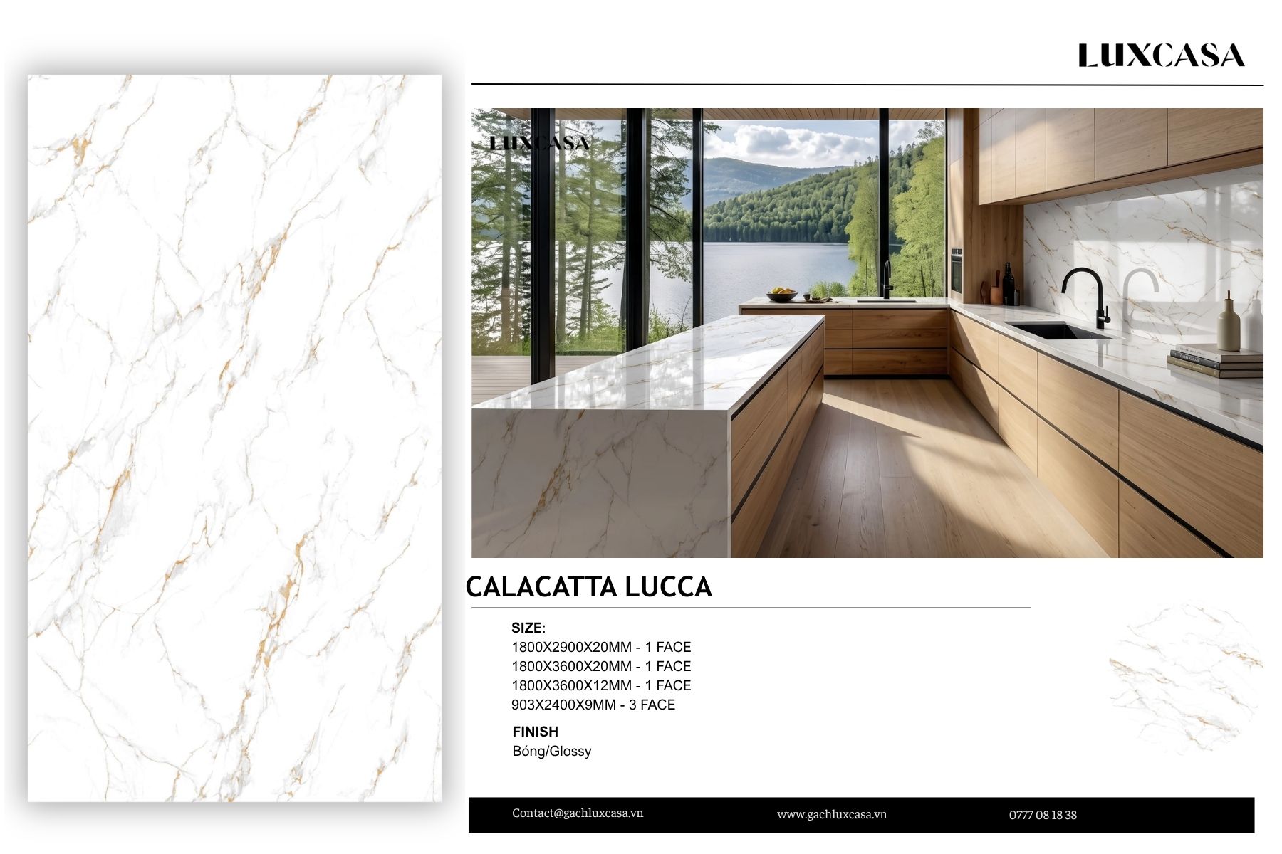 Đá nung kết Calacatta Lucca