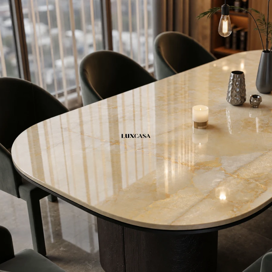 Đá nung kết Onice Crysol làm bàn ăn