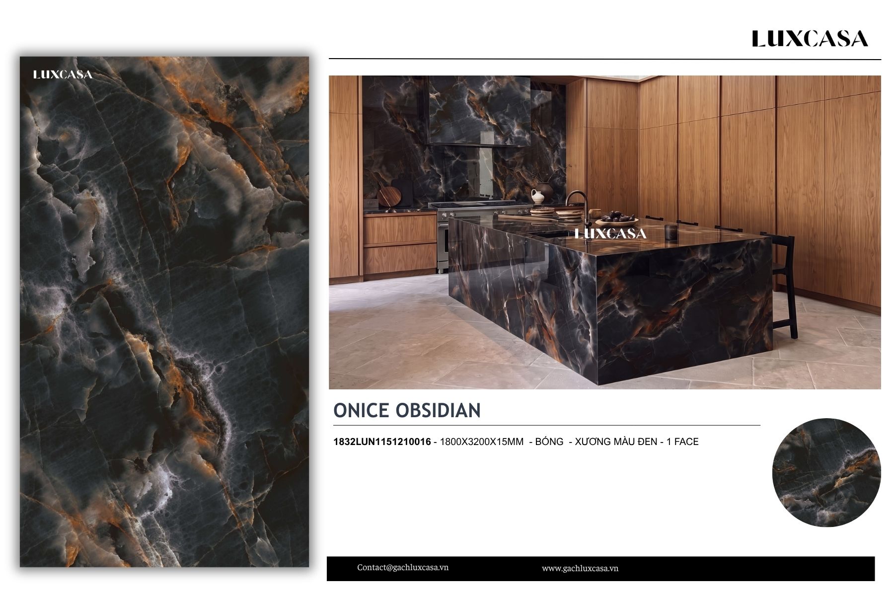 Đá nung kết Onice Obsidian
