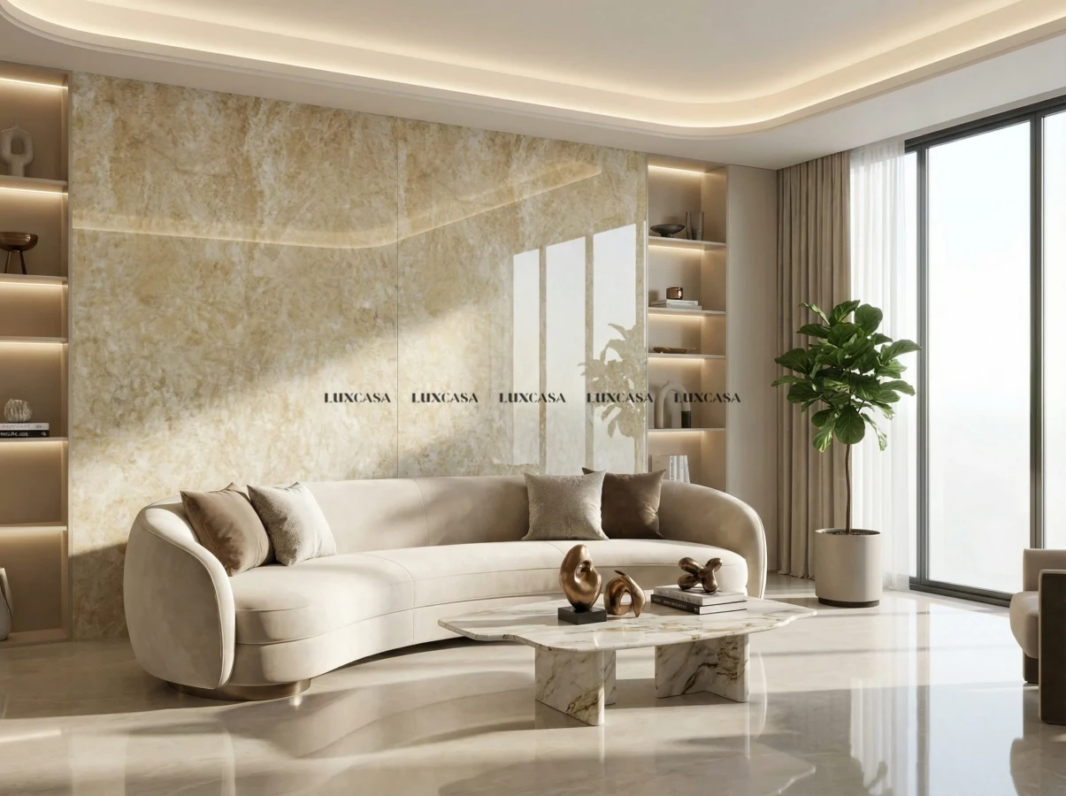 Đá nung kết Pietra ốp phòng khách