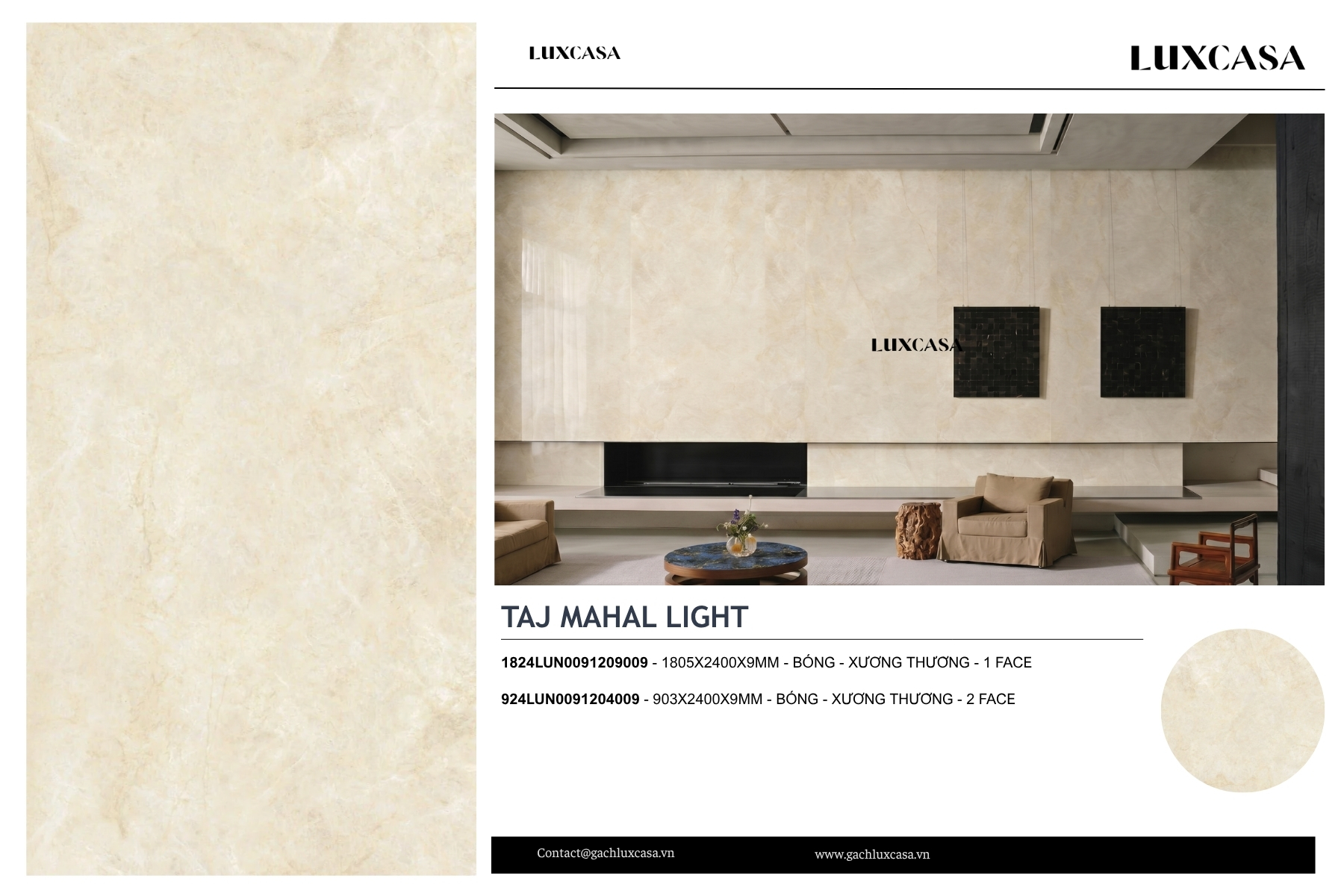 Hình ảnh đá nung kết Taj Mahal Light với màu sắc tinh tế, thích hợp cho gạch ốp lát.