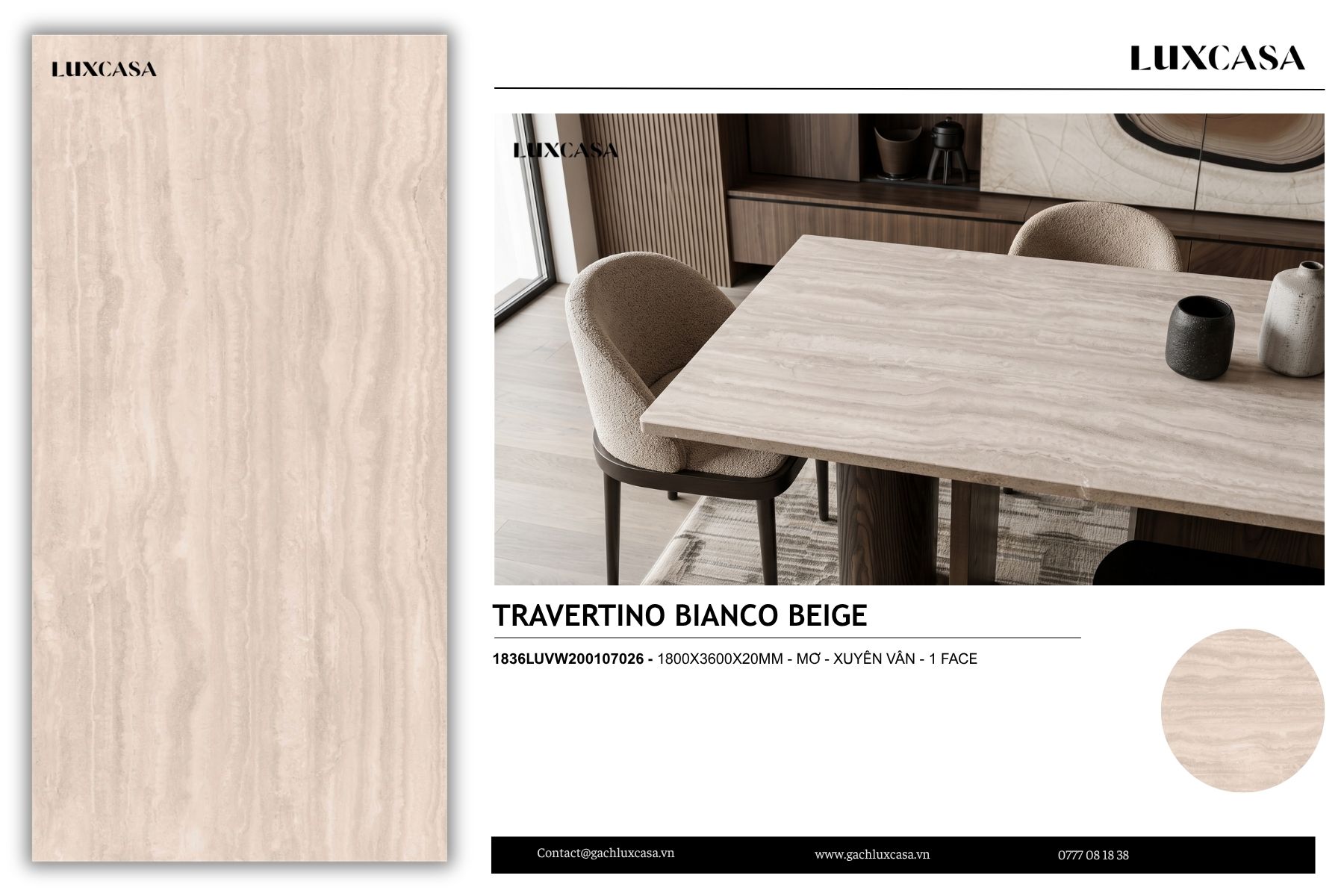 Đá nung kết Travertino Bianco