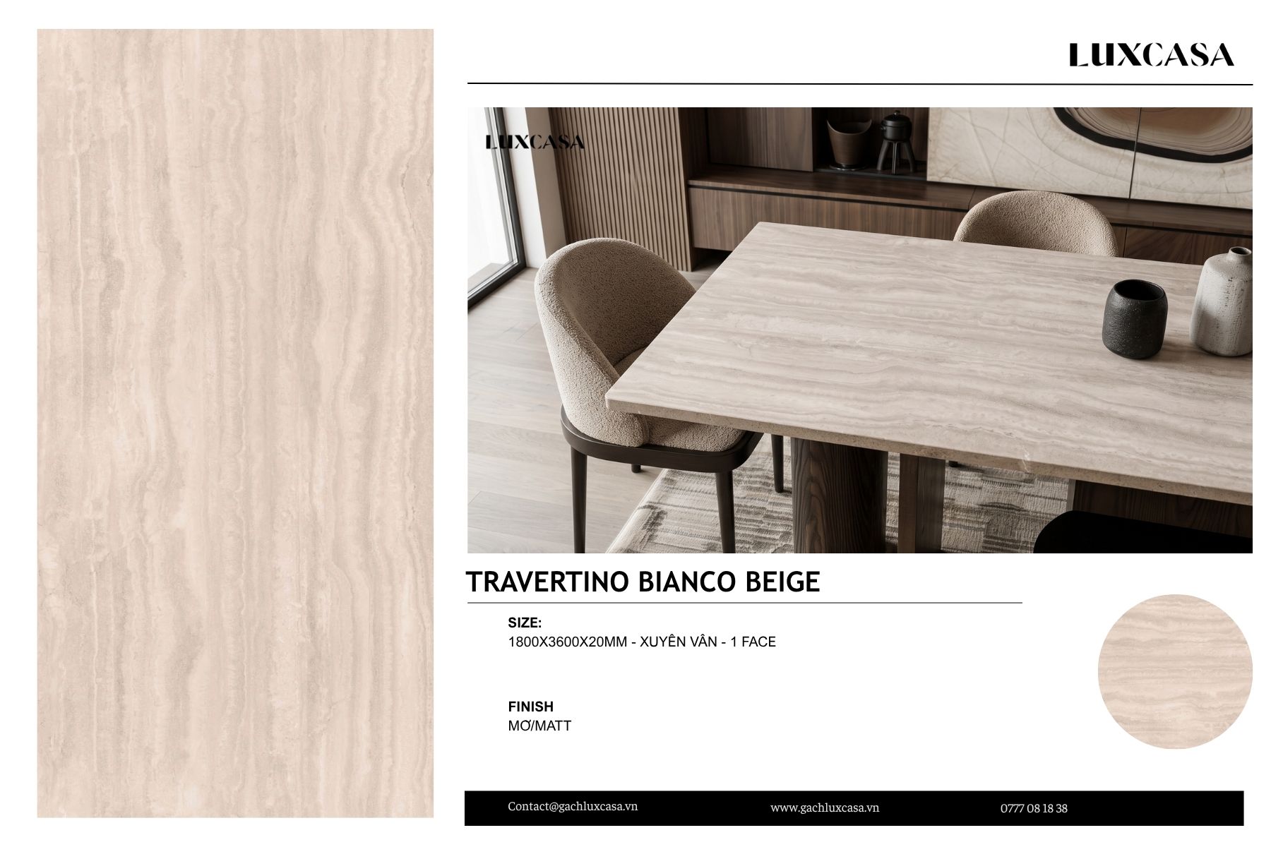 Đá nung kết Travertino Bianco