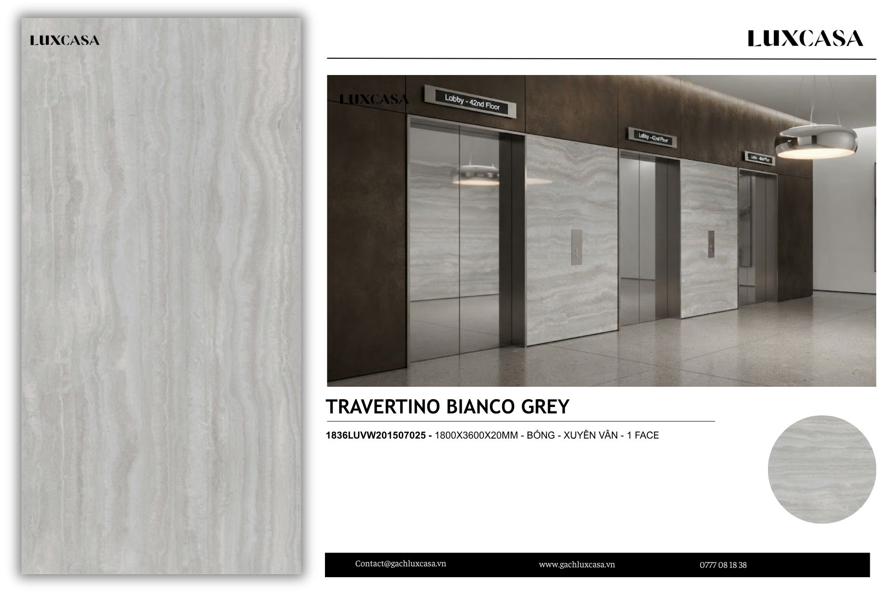 Đá nung kết Travertino Bianco Grey