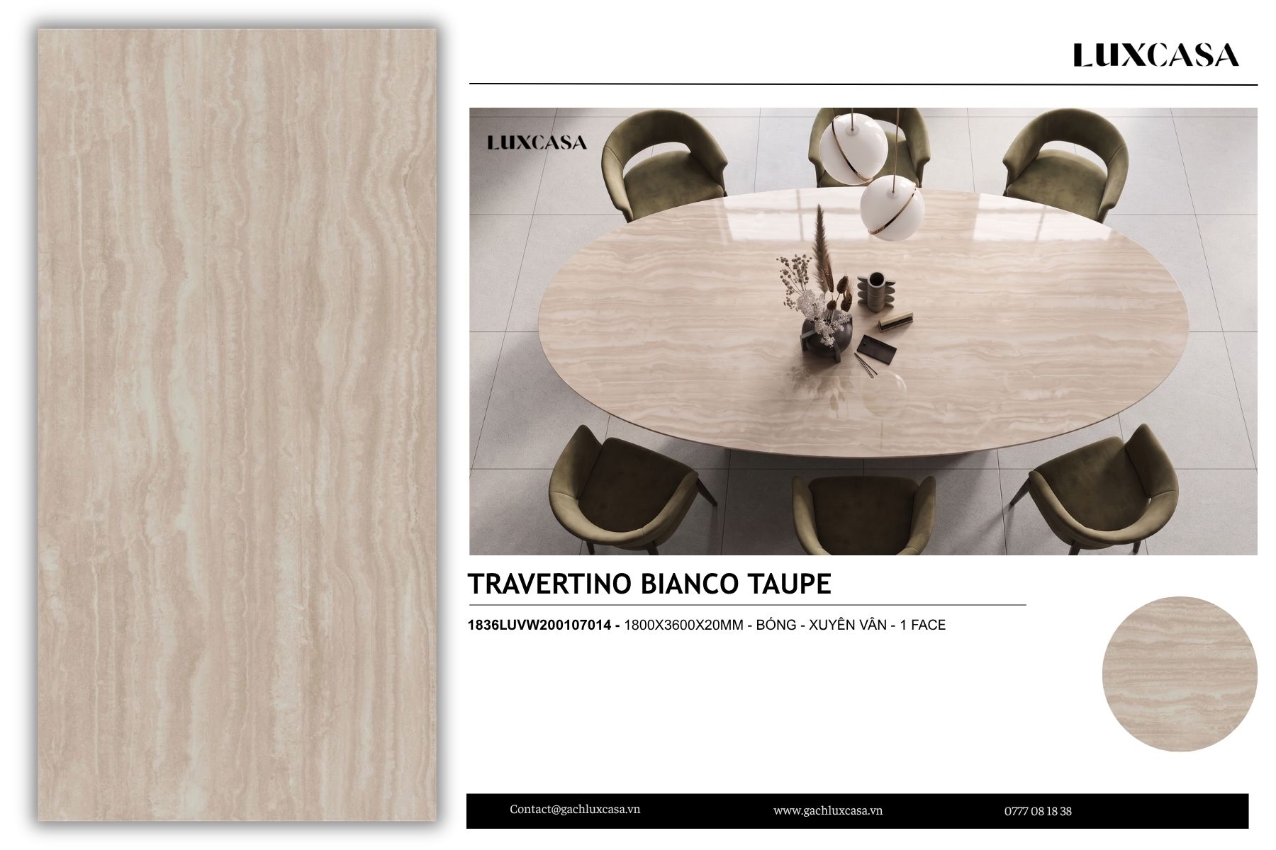 Đá nung kết Travertino Bianco Taupe