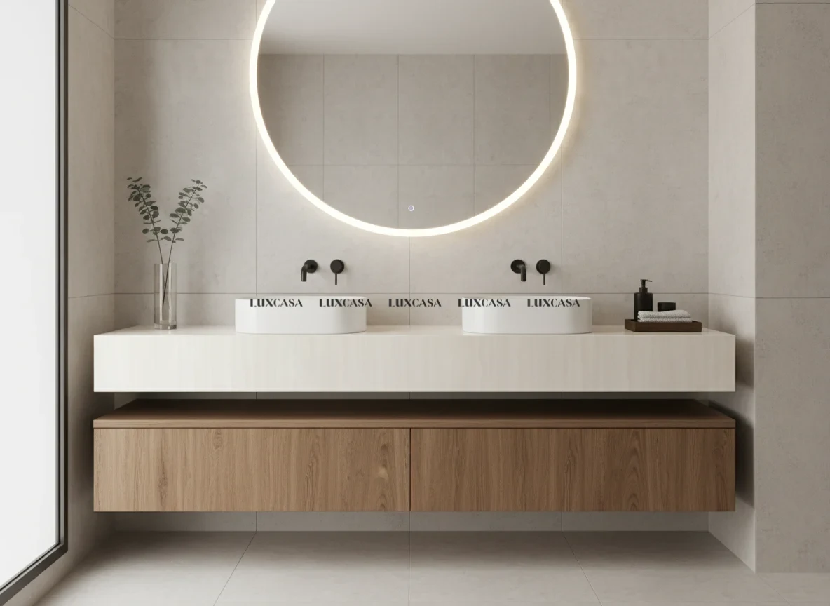 Đá nung kết Travertino Bianco làm lavarbo (1)