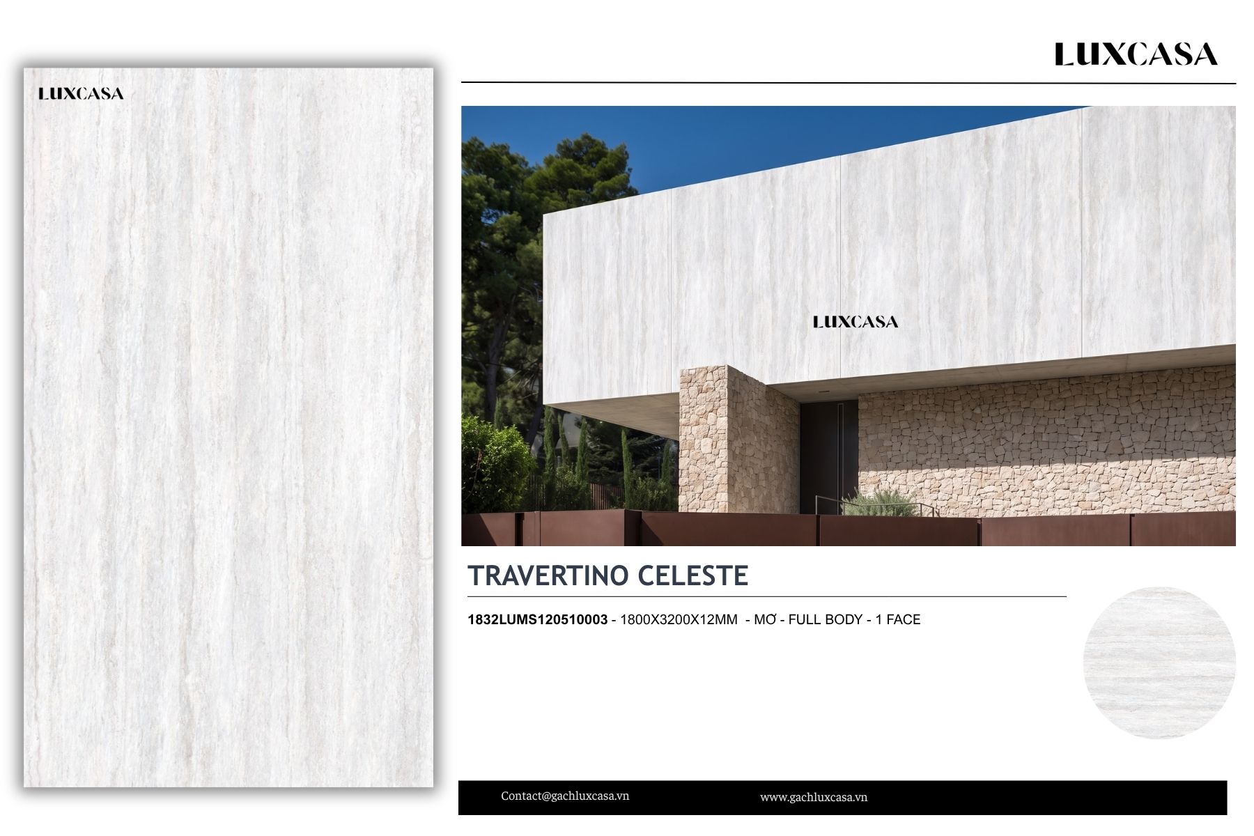 Đá nung kết Travertino Celeste