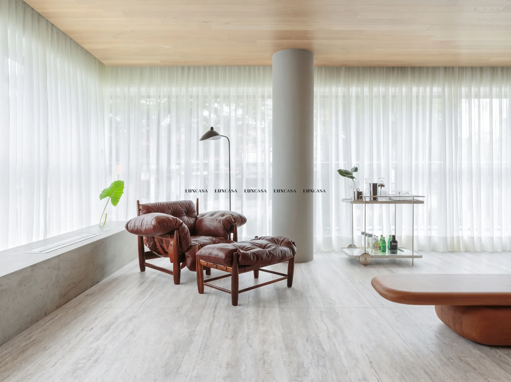 Đá nung kết Travertino Celeste lát sàn nhà đẹp