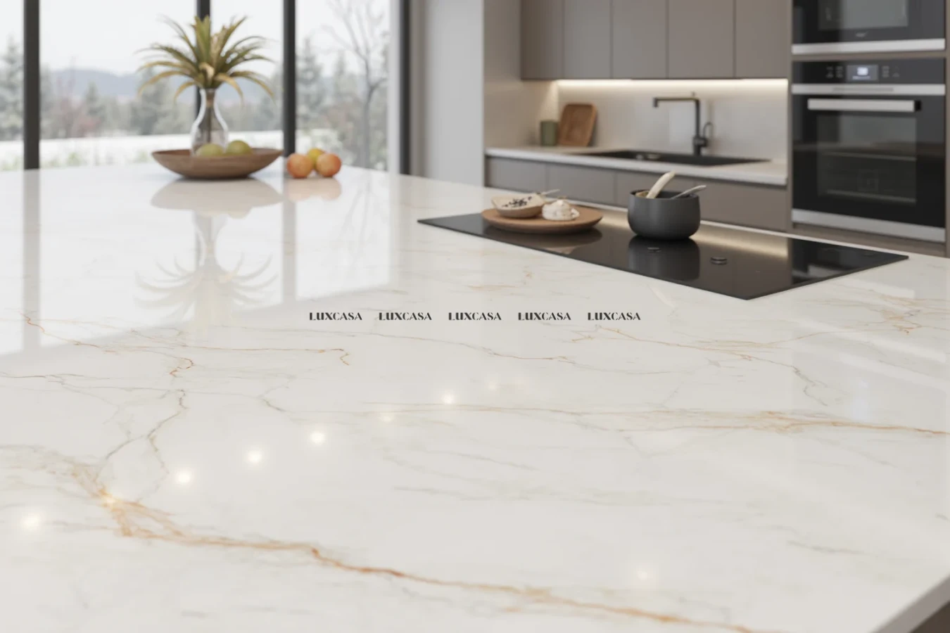 Đá nung kết làm bàn ăn vân Calacatta Borghini (2)