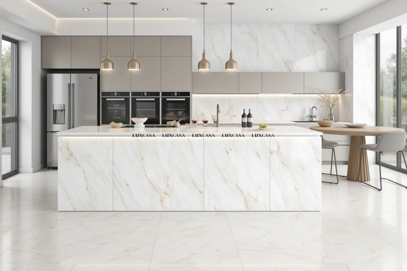 Đá nung kết ốp tường bếp vân Calacatta Borghini (2)