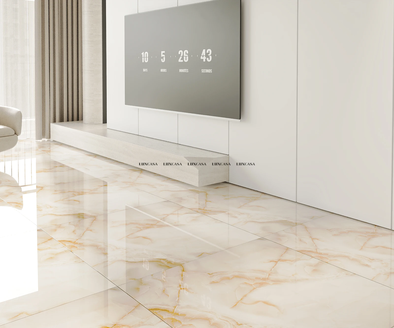 Gạch phòng khách vân đá 1000×1000 100LU10088