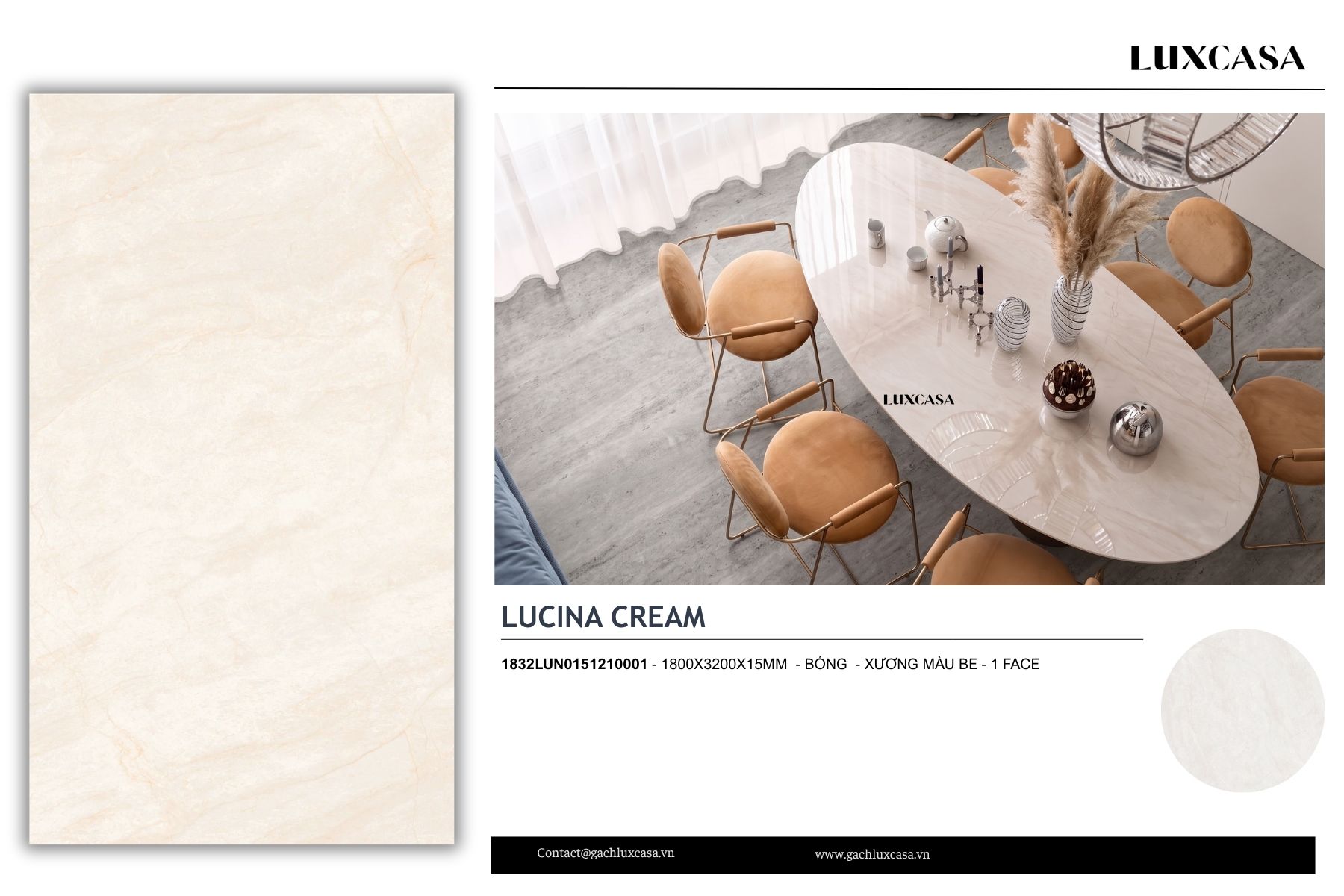 Đá nung kết Lucina cream