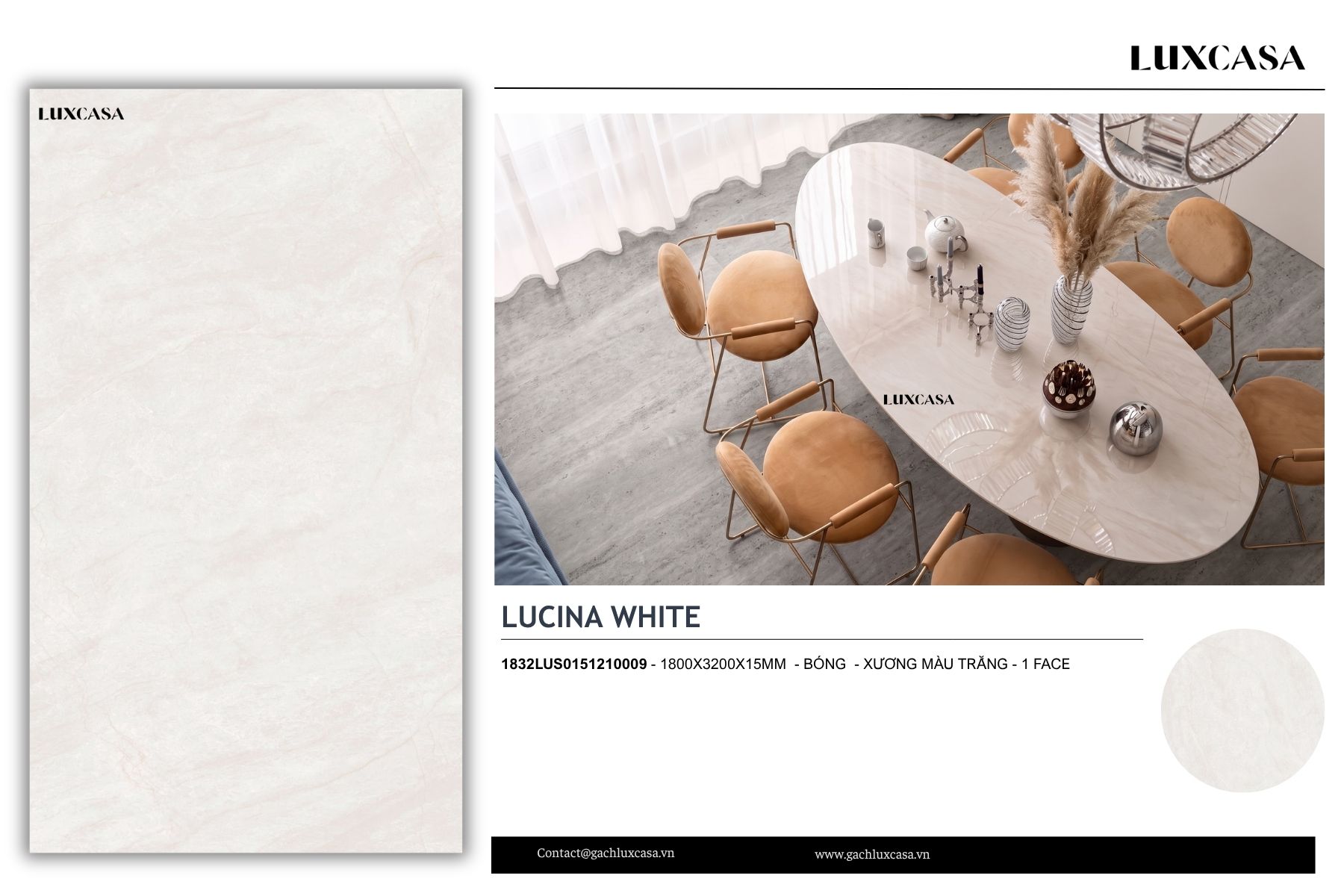 Đá nung kết Lucina white