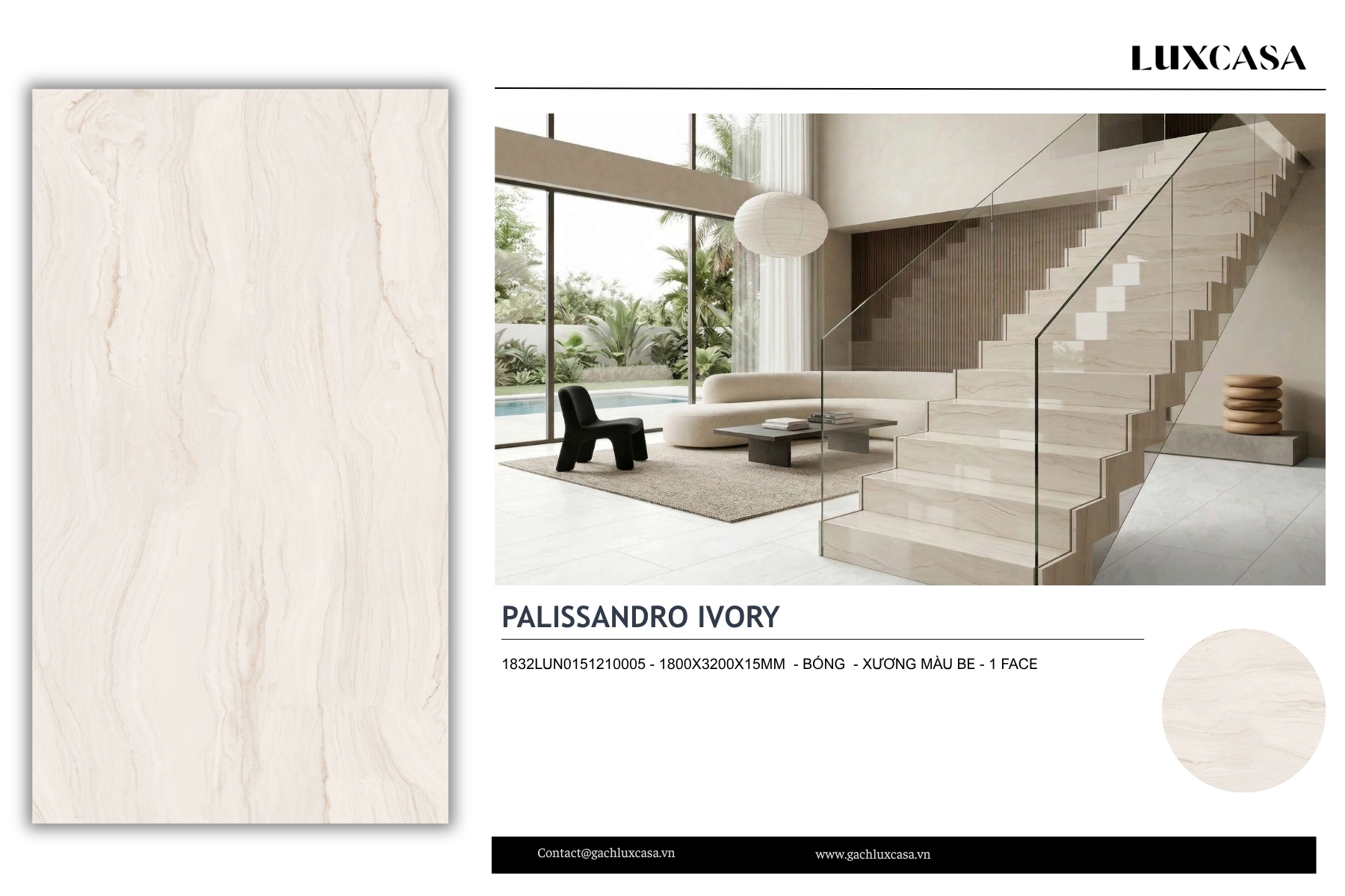 Đá nung kết Palissandro Ivory