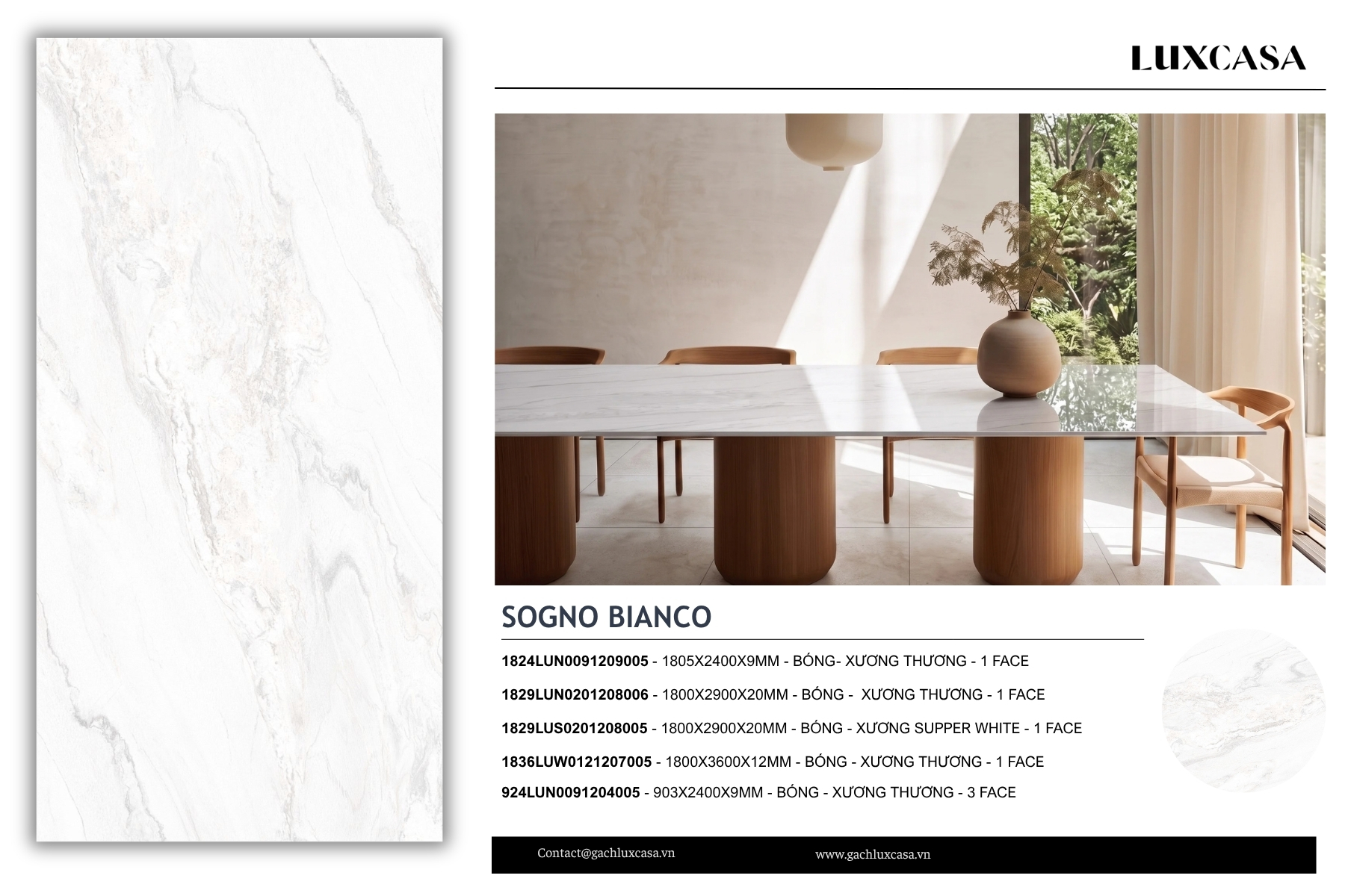 Đá nung kết SOGNO BIANCO