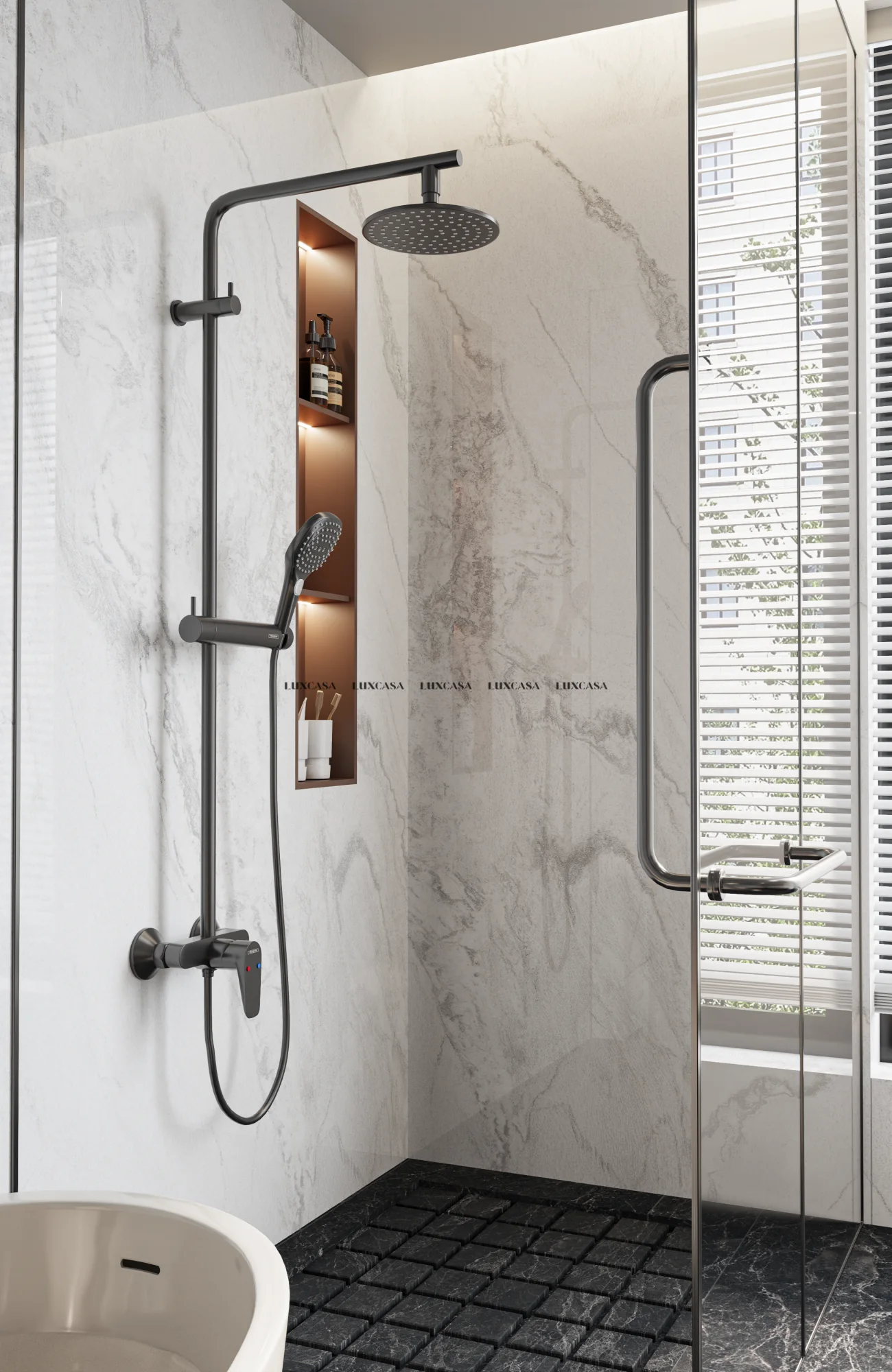 Đá nung kết Sogno Bianco ốp nhà tắm