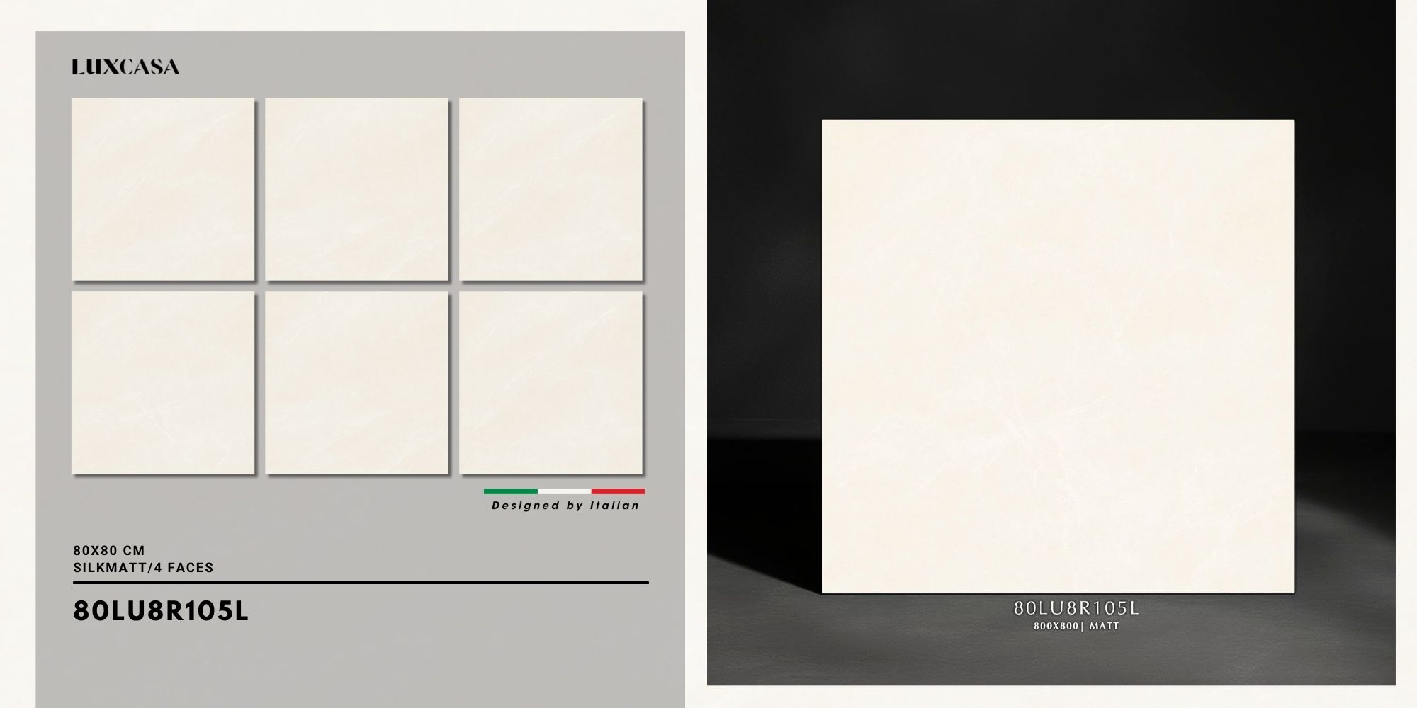 Gạch 80x80 kem mờ mịn 80LU8R105L