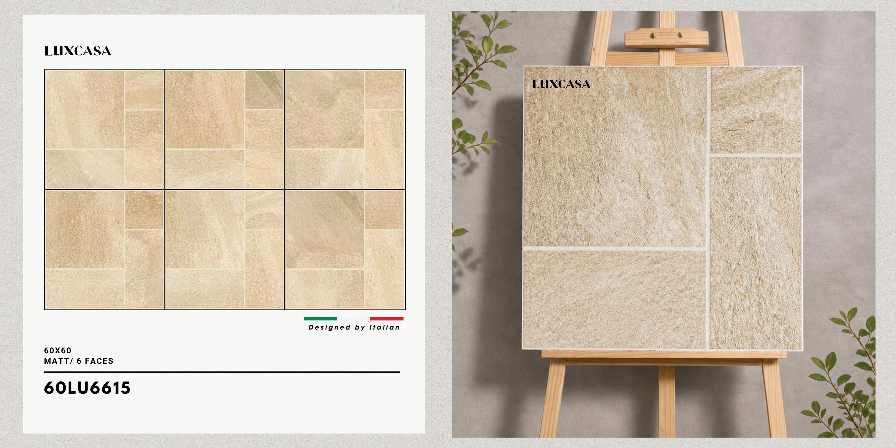 Gạch sân vườn 60×60 60LU6615 chất lượng cao, phù hợp cho không gian ngoài trời