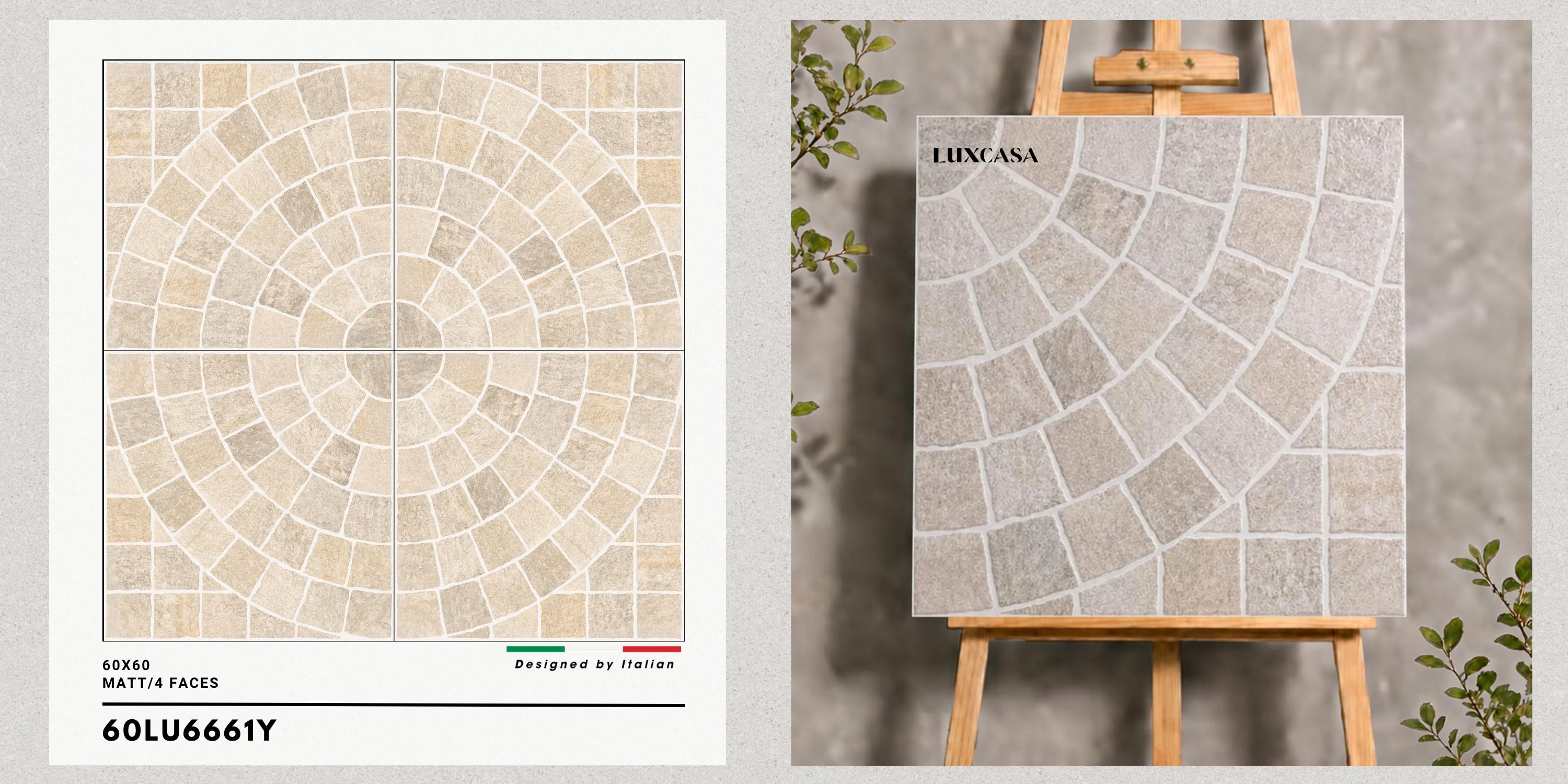 Hình ảnh gạch sân vườn đẹp 60LU6661Y với thiết kế độc đáo, phù hợp cho không gian ngoài trời