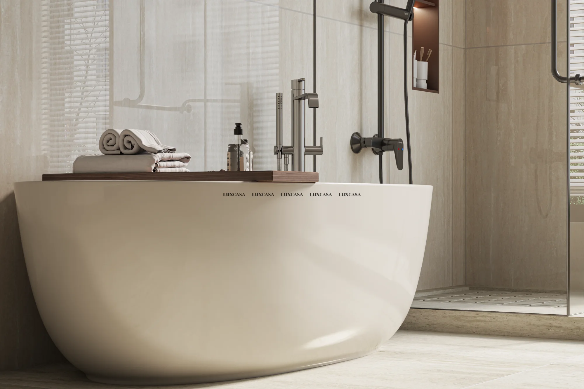 Gạch travertine bóng ốp nhà tắm 60x120 612LU1612G222