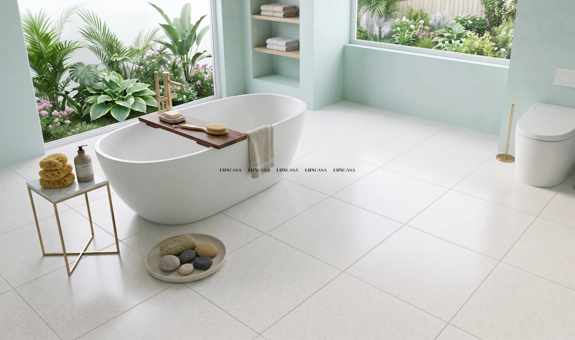 Gạch vân terrazzo 60x60 lát nhà tắm
