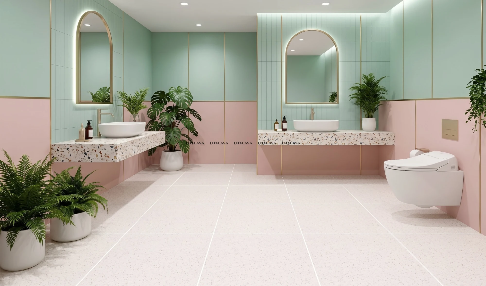 Gạch vân terrazzo 60x60 lát wc
