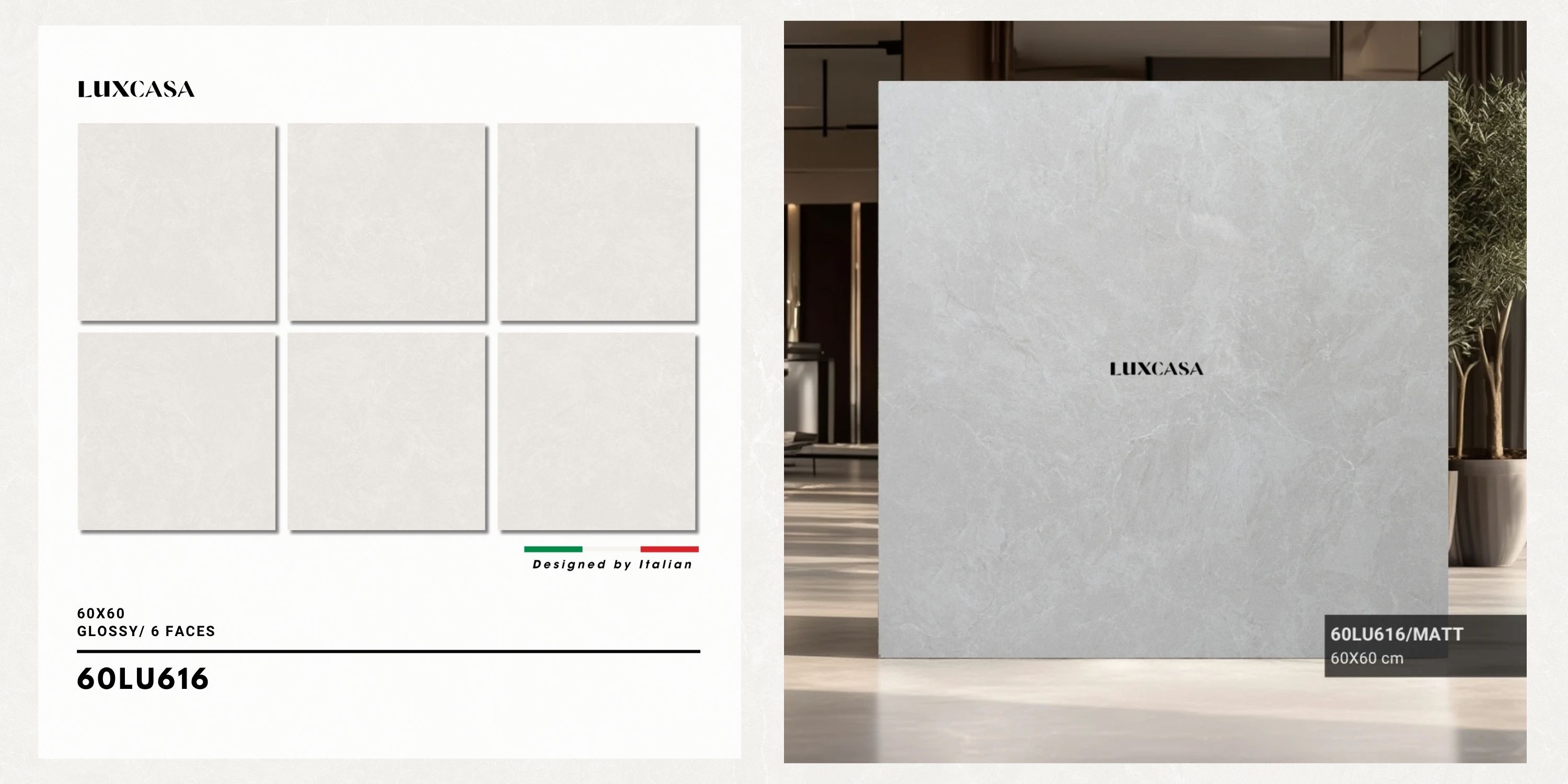 Hình ảnh gạch xám vân đá 60×60 60LU616 phù hợp cho các không gian nội thất hiện đại