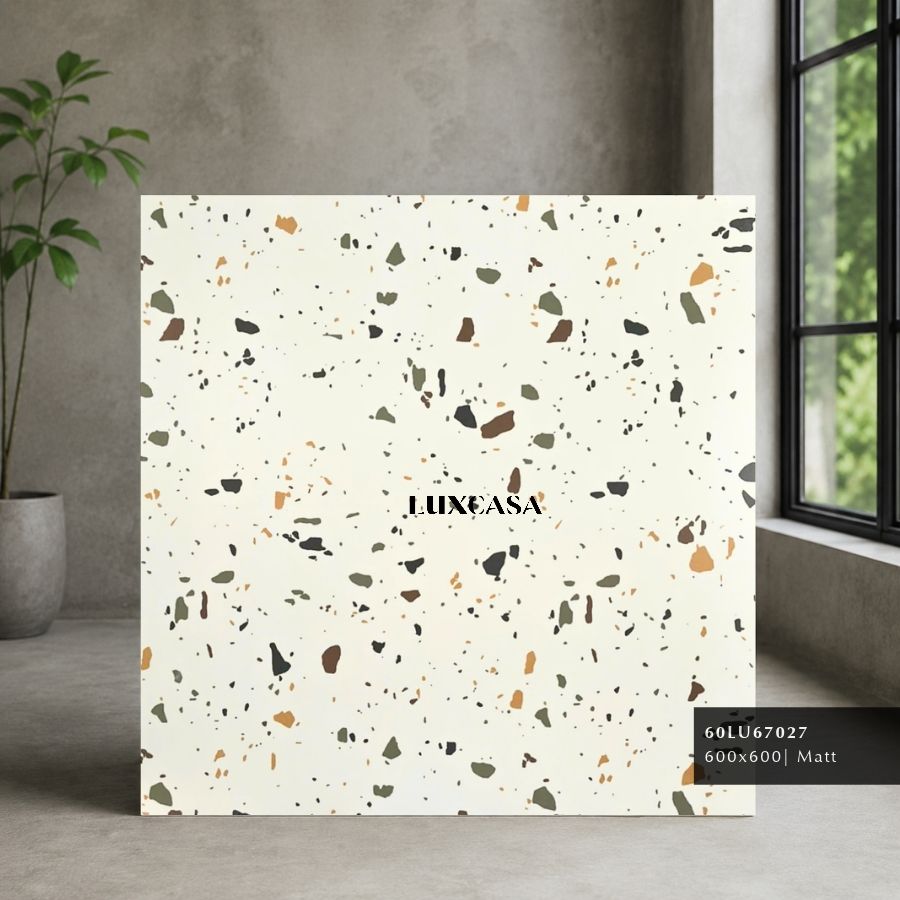 Hình ảnh gạch terrazzo 600x600 mã 60LU67027, thiết kế độc đáo, phù hợp cho nhiều không gian