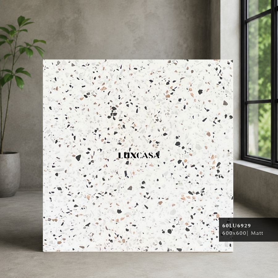 Hình ảnh gạch terrazzo 600x600 mẫu 60LU6929, chất liệu cao cấp và thiết kế hiện đại